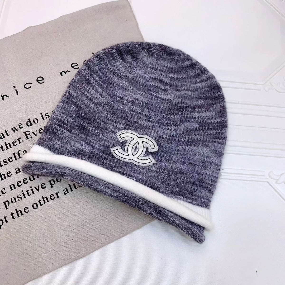 CC 26FW Marled Knit Beanie Double C Logo 518015