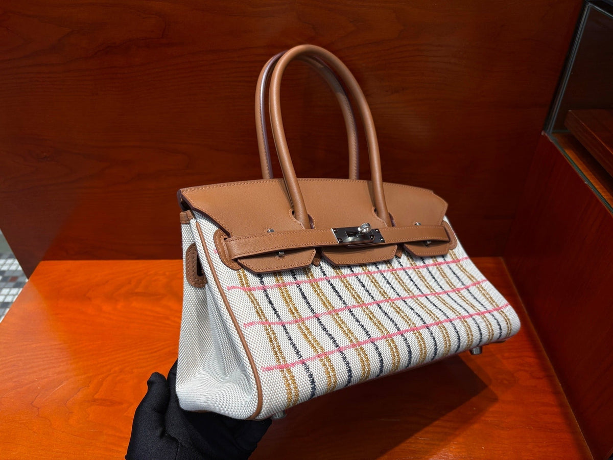 High-end Hermes 2026 Birkin Bag 29cm Gold Swift Leather And Canvas