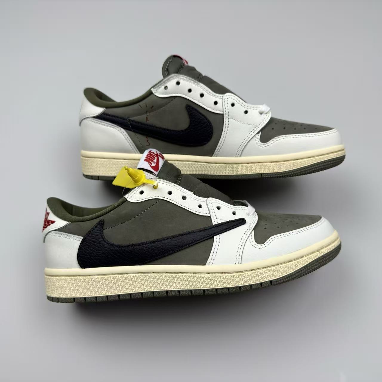 Nike Air Jordan 1 x TS Reverse Olive White Black Leather Suede