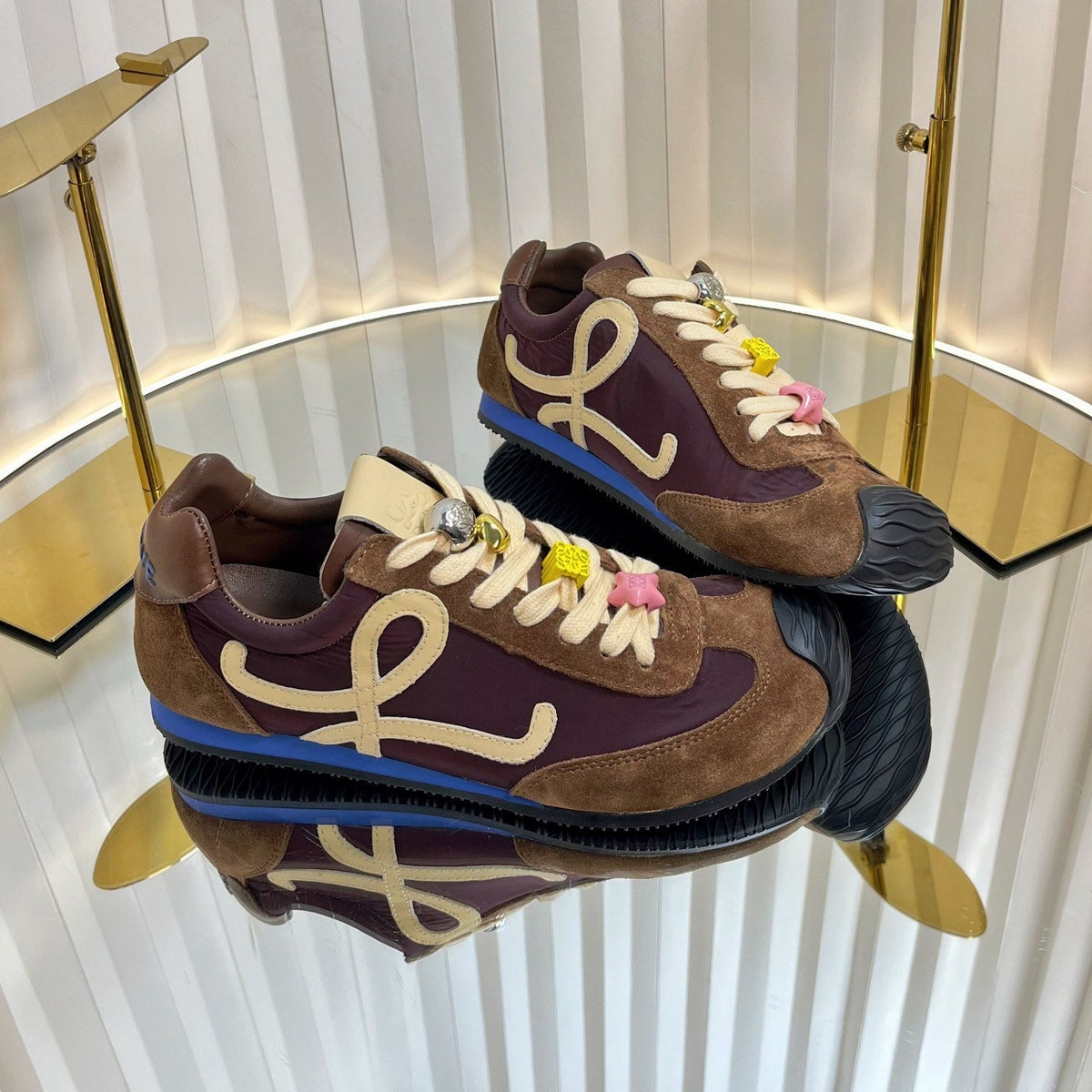 Loewe 26S Runner 2.0 Sneakers in Dark Brown Suede and Fabric