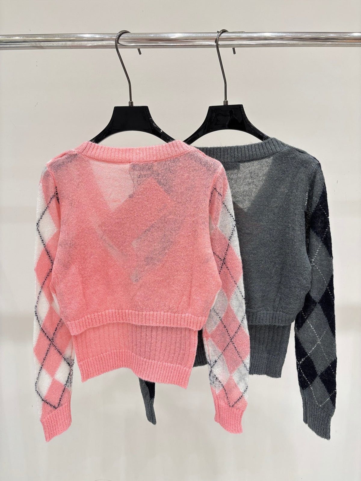 Miumiu 2026 Argyle Cardigan Knit 431816