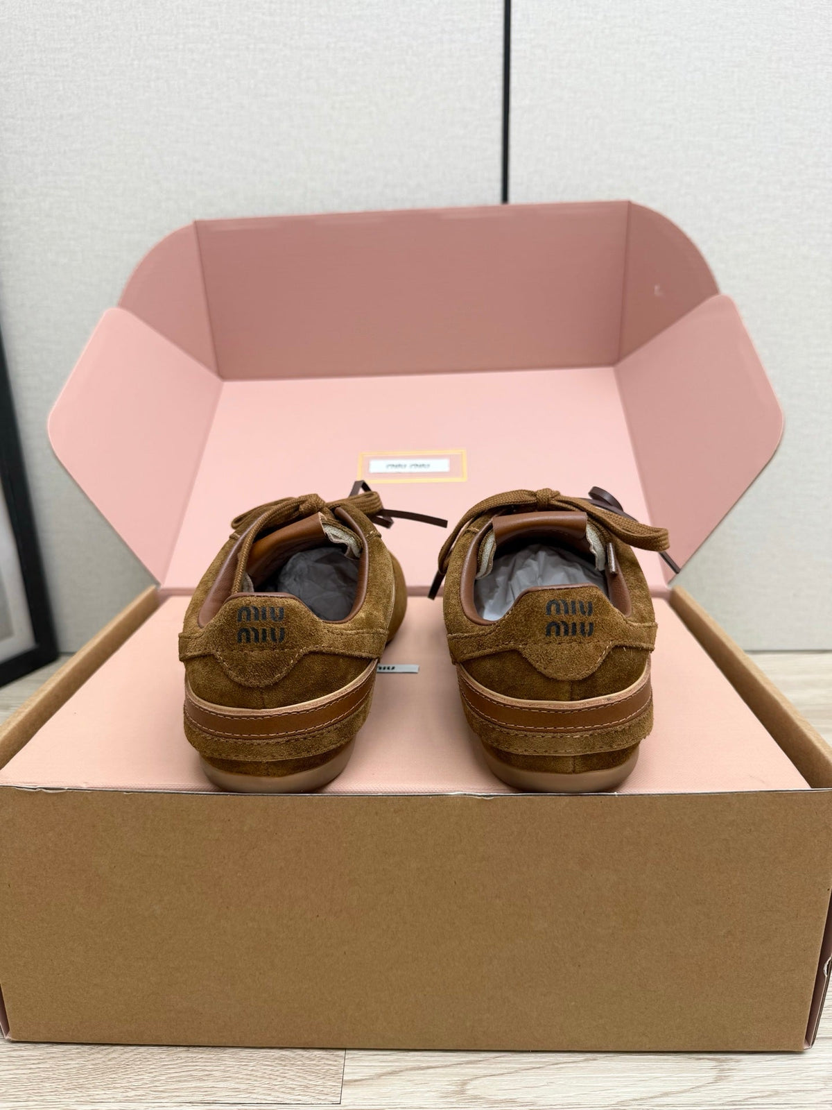 Miumiu 26s Sneakers Brown Suede Style 10