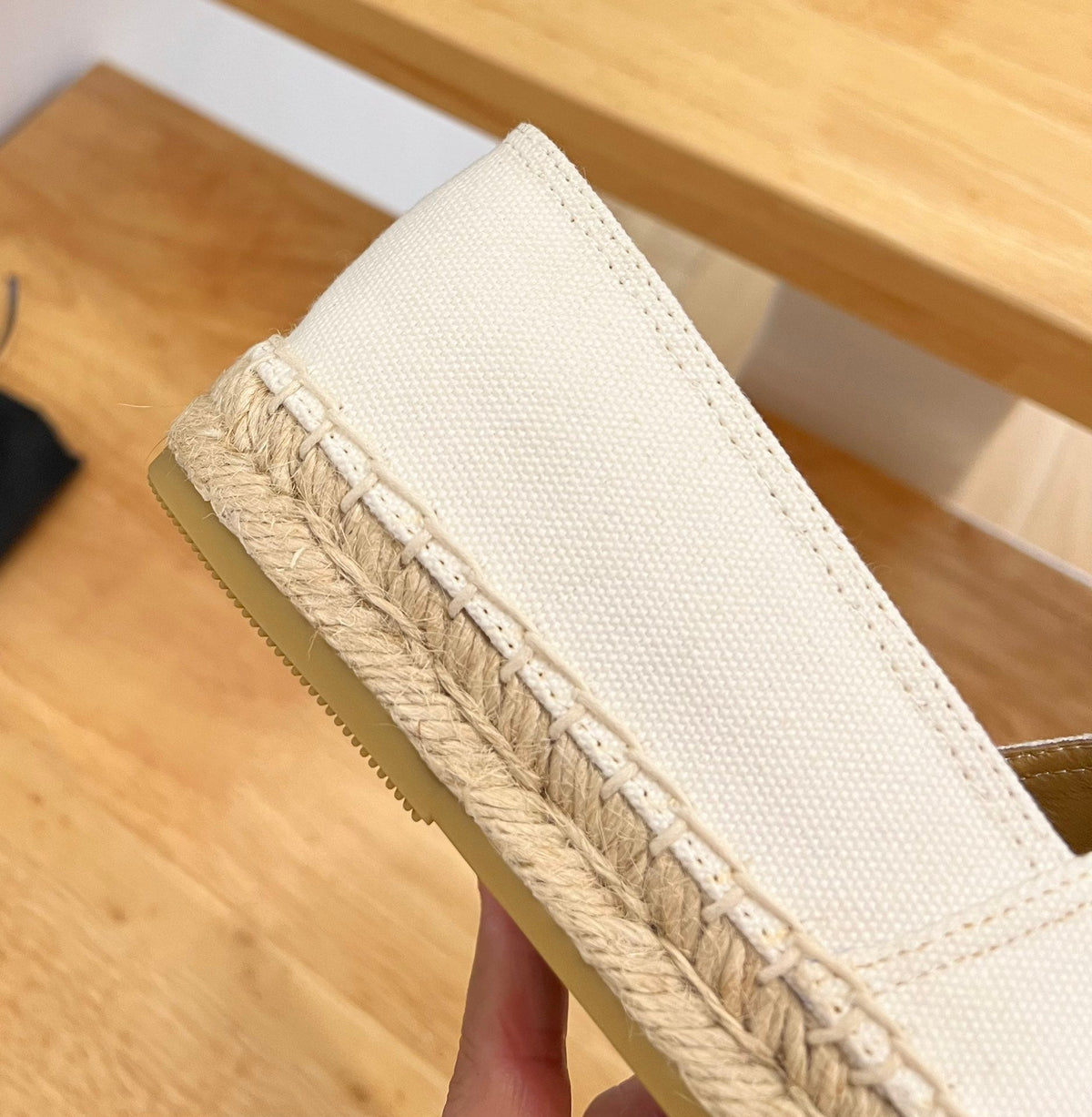 Prada 26s Embroidered Logo Espadrille Flats Ivory White Canvas