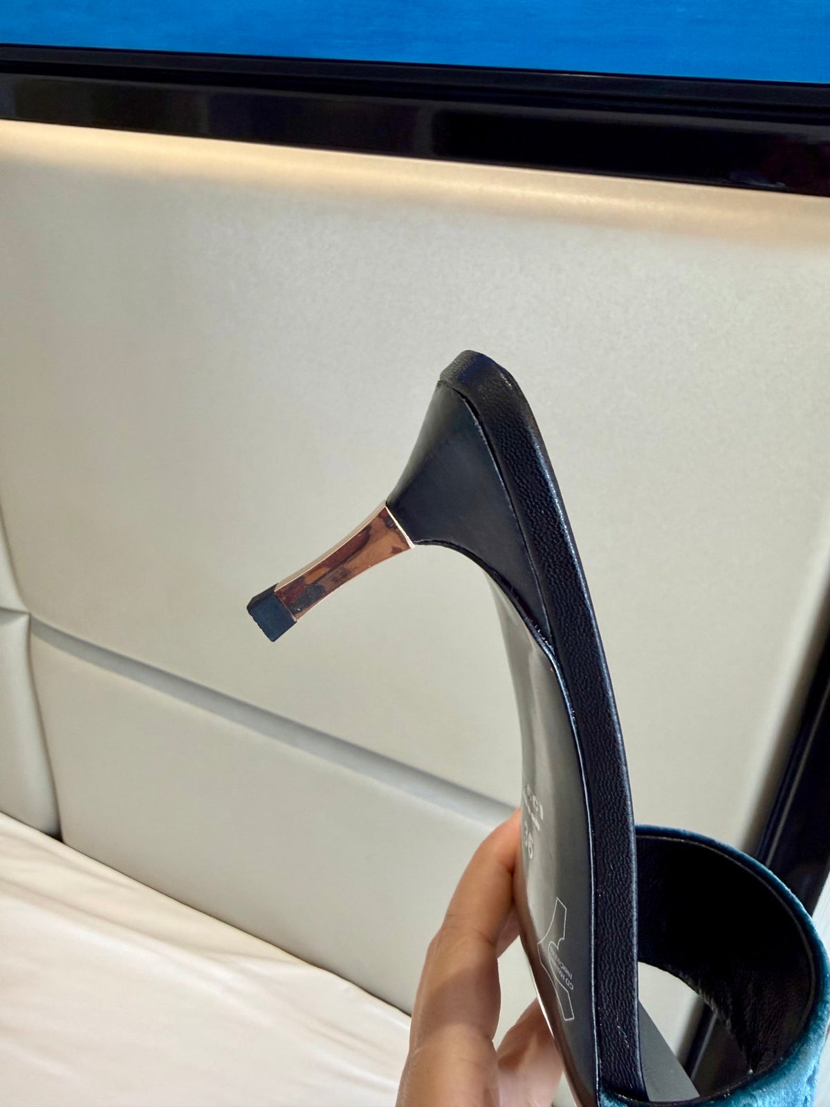 Gucci 26s Slide Sandals 5.5cm Dusty Blue Velvet