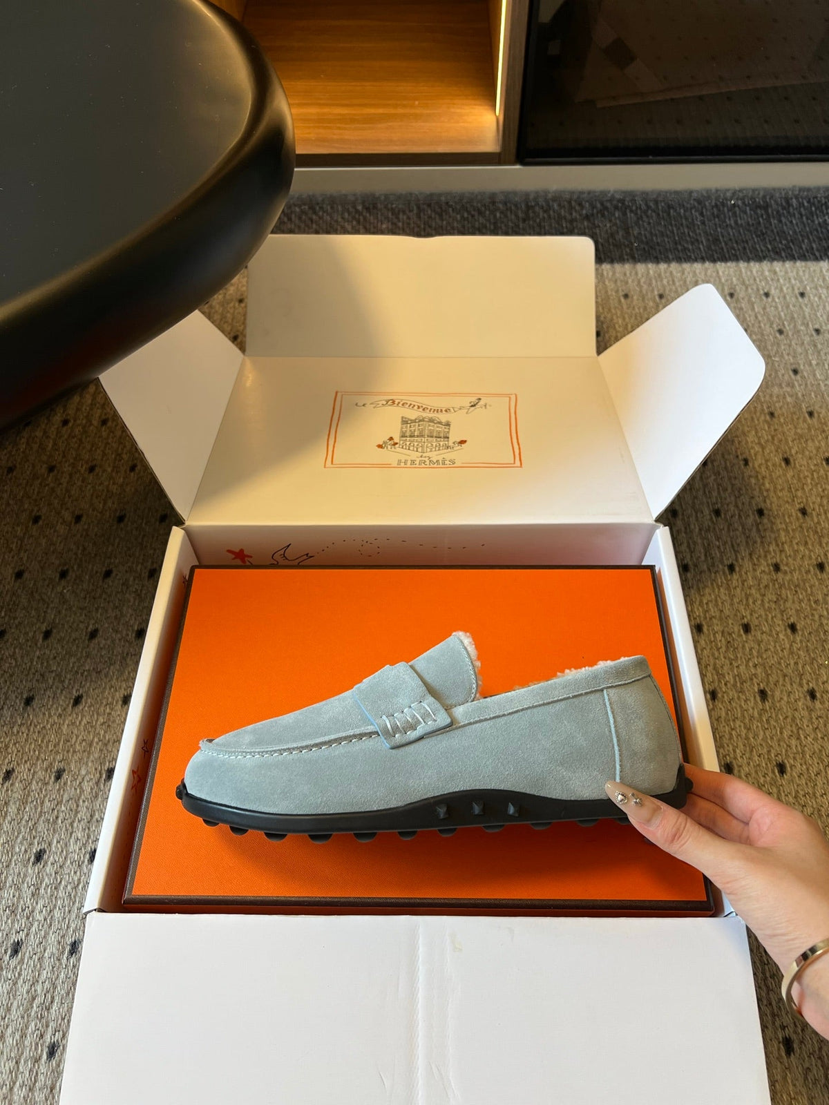 HM 26S Destin Loafers Light Blue Suede
