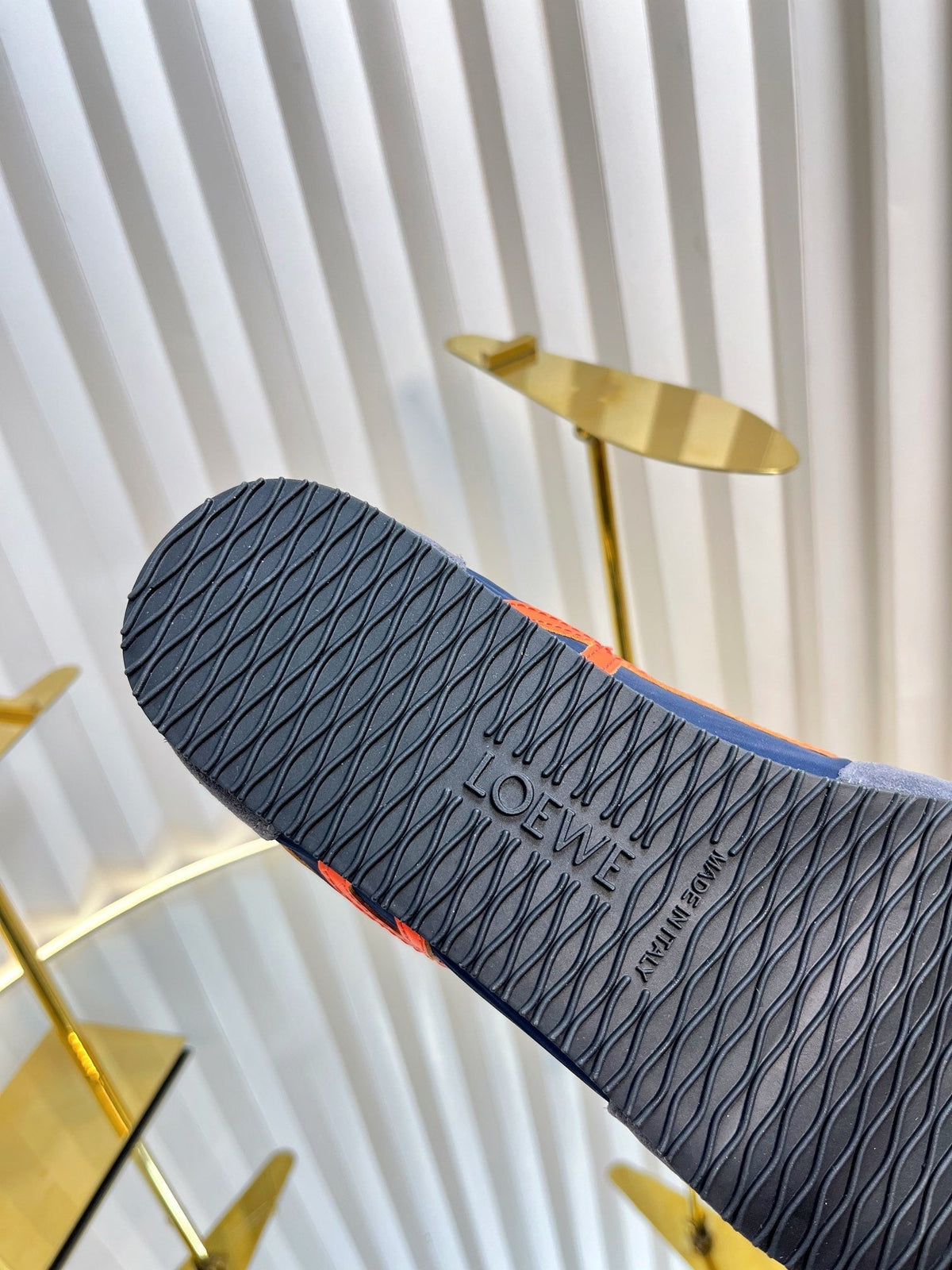 Loewe 26S Runner 2.0 Sneakers in Grey Suede and Navy Blue Fabric