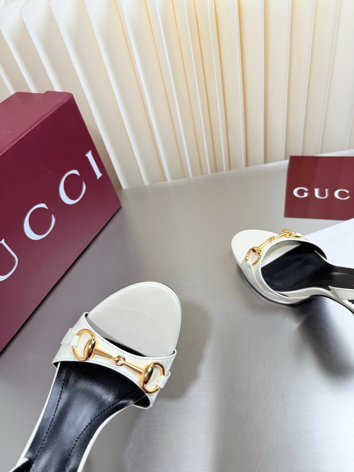 Gucci 26s Slingback Pump 10.5cm Cream White Calfskin