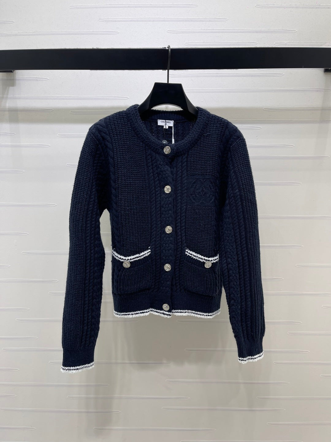CC 26S Knit Cardigan Patch Pockets Wool 433233