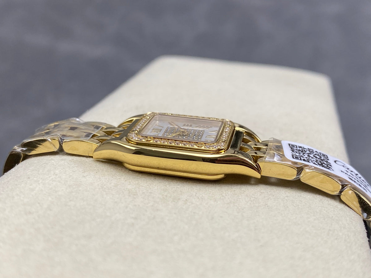 Cartier Panthère 37mm White Diamond Dial Gold Diamond Bezel