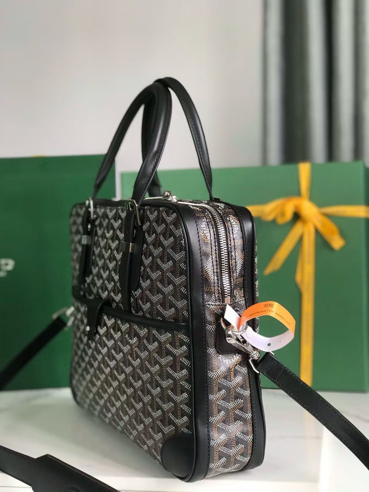 Goya Black Diplomat Briefcase Business Handbag