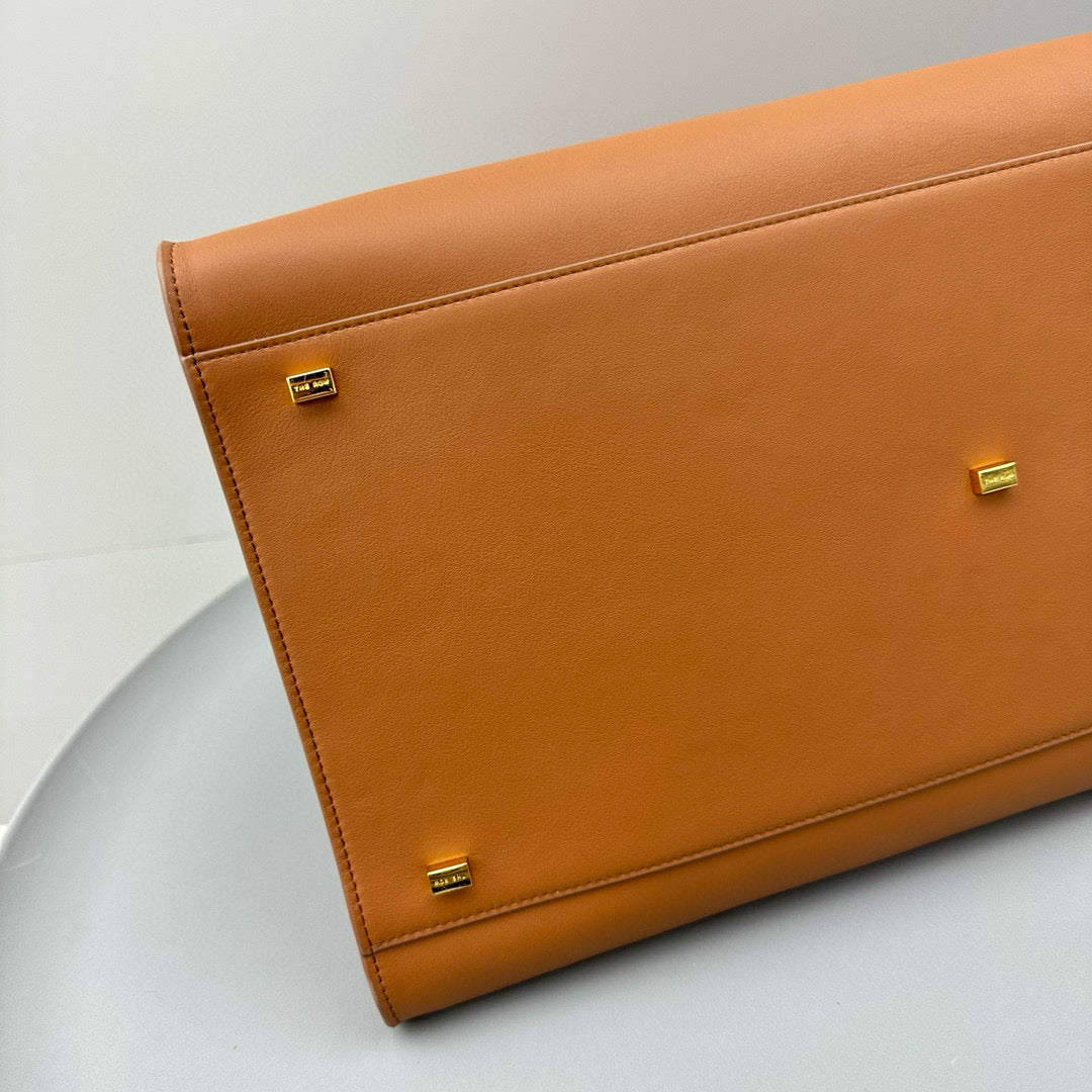 The Row Margaux 17 Brown Leather