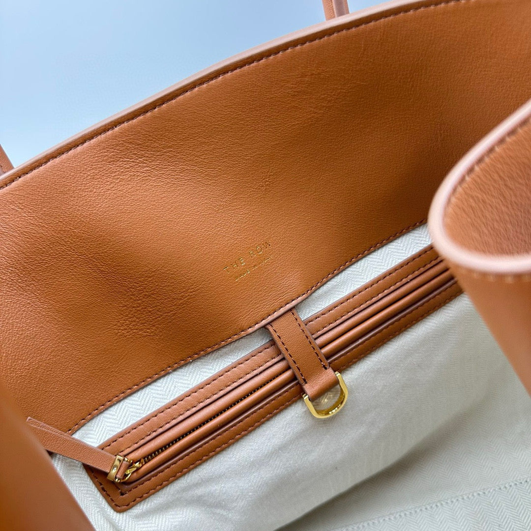 The Row Margaux 17 Brown Leather
