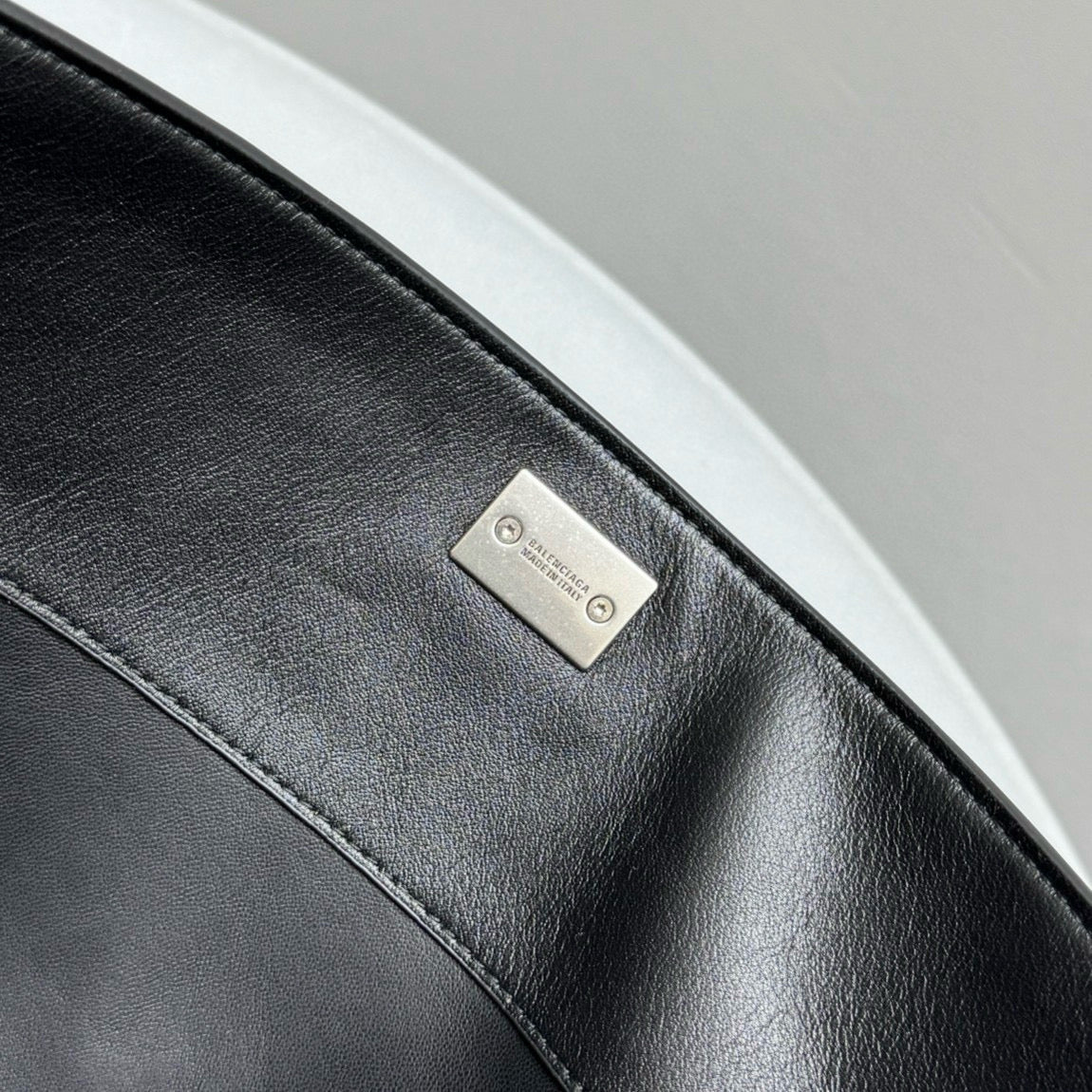 Balencia Tote Bag Black Calfskin Silver Hardware