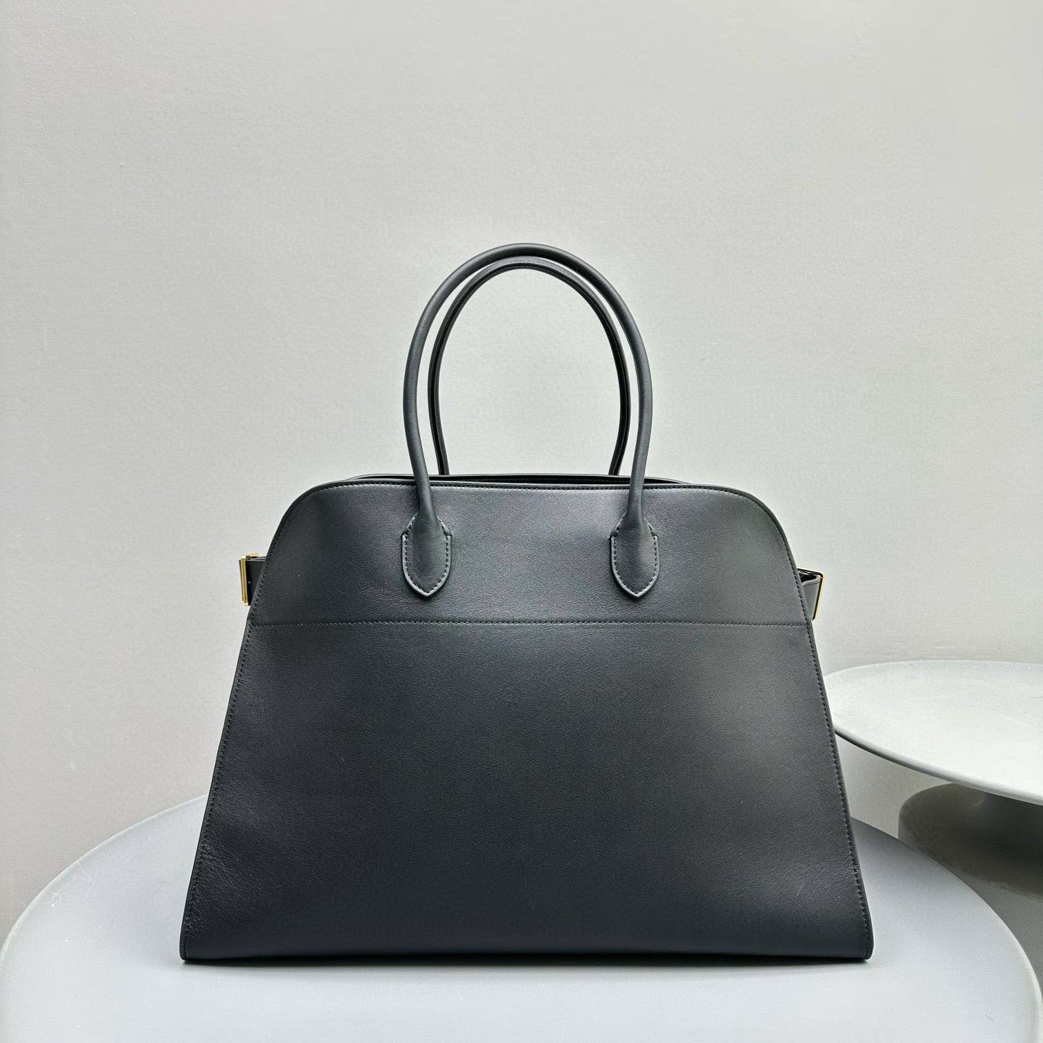 The Row Margaux 17 Black Cowhide