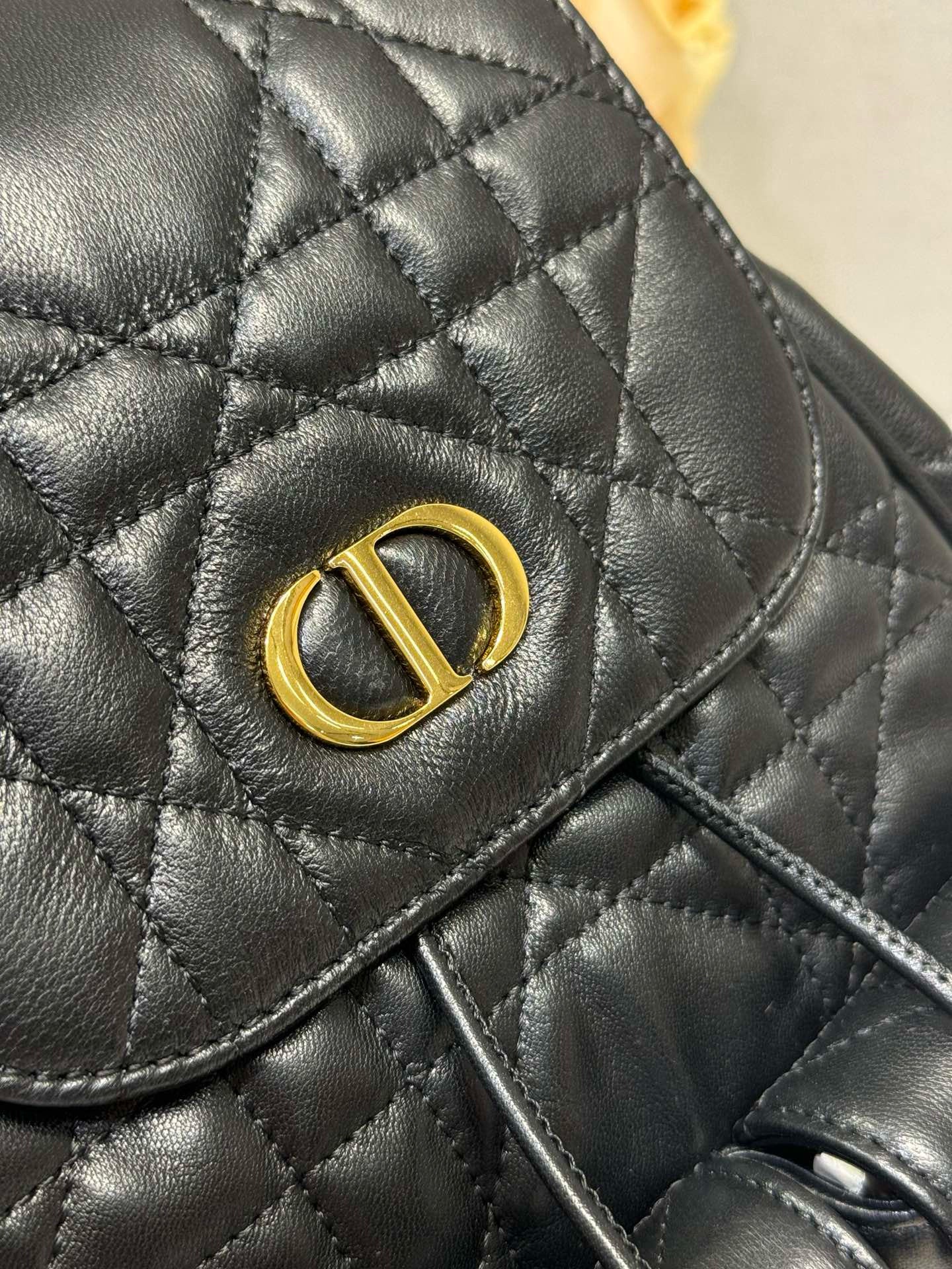 CD Caro Medium Size Backpack Black Sheepskin 23 x 26.7 x 12.5 cm