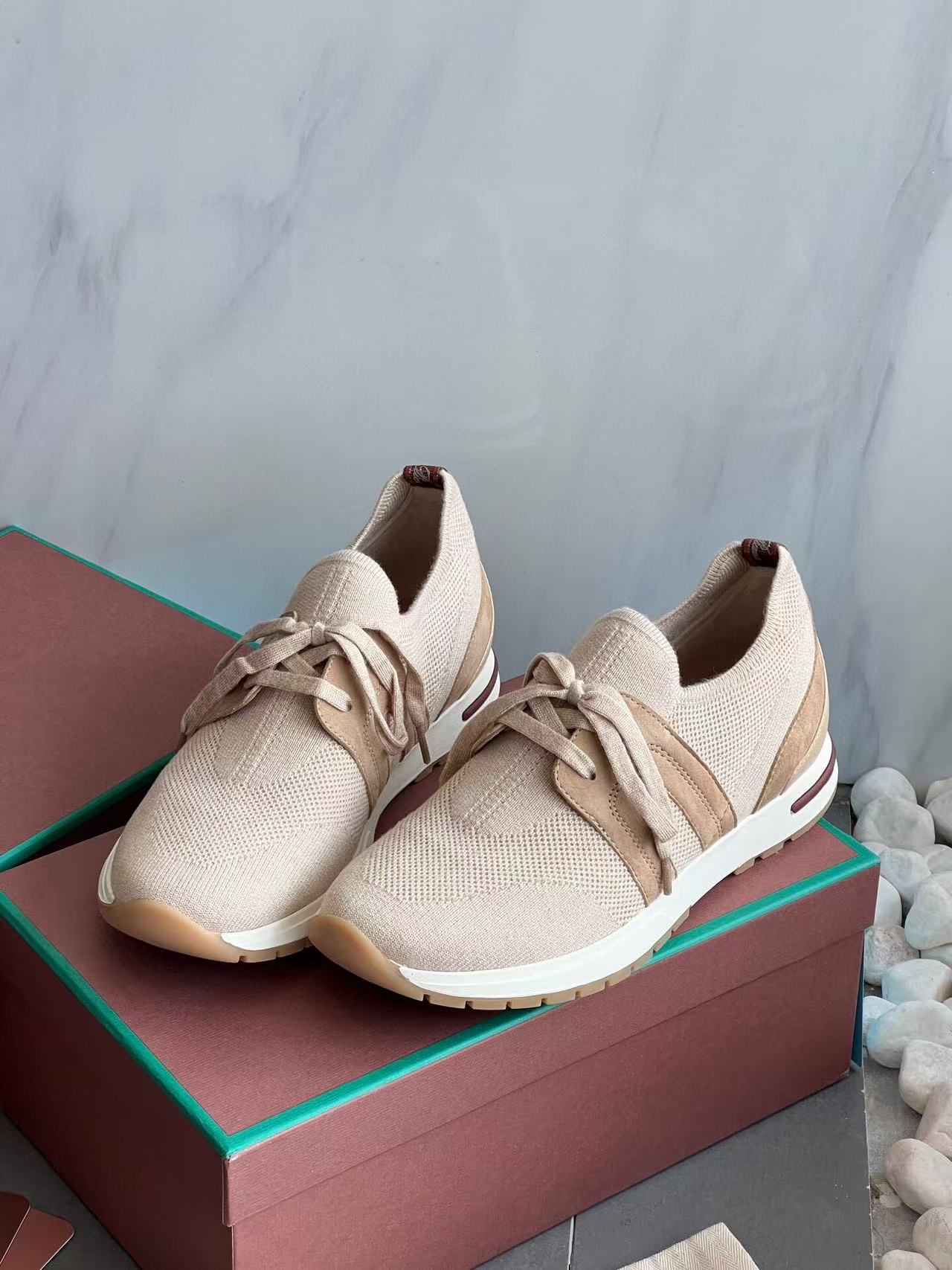 LP Lady Flexy Walk Sneaker Light Brown Wool Leather