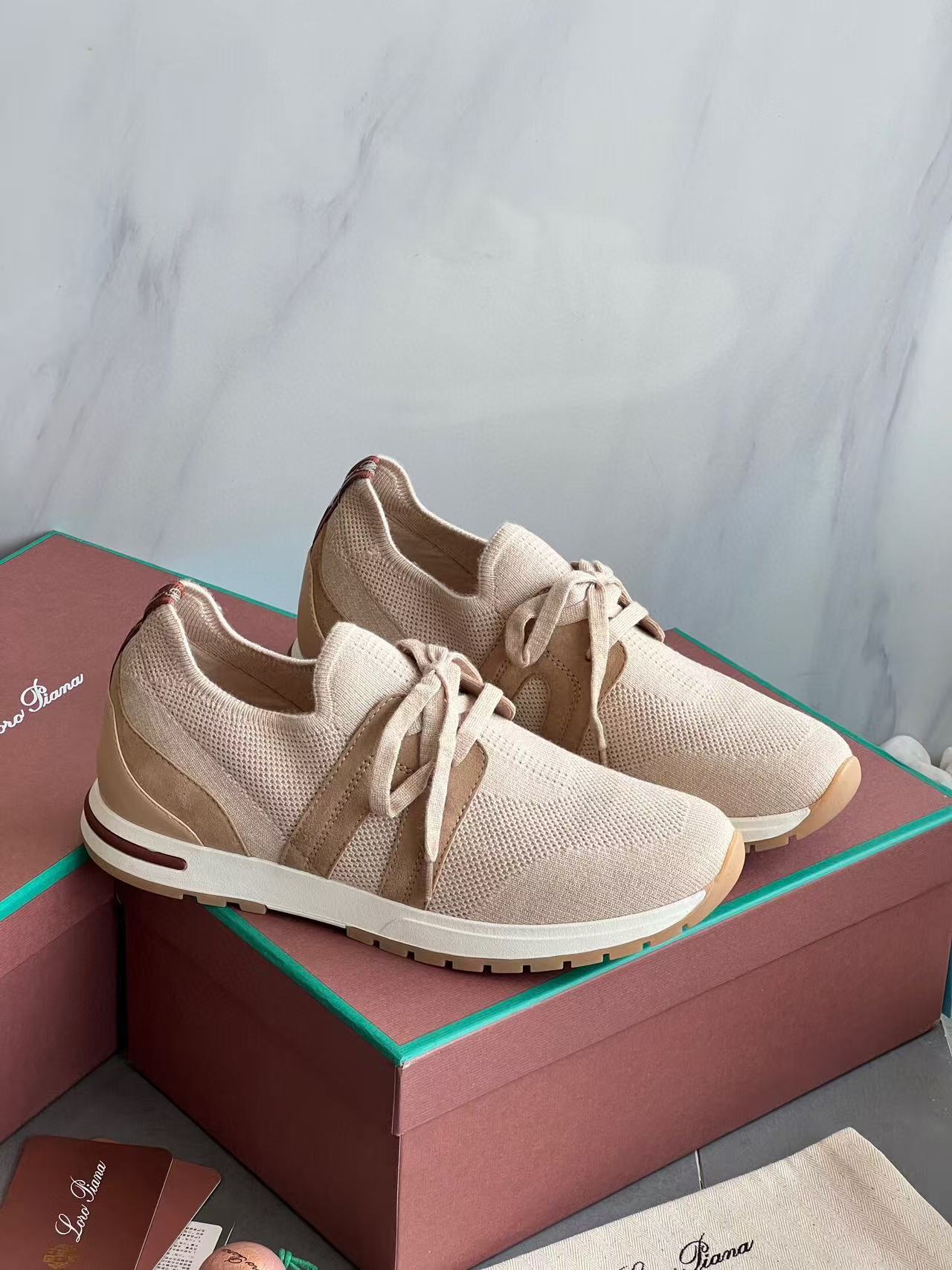LP Lady Flexy Walk Sneaker Light Brown Wool Leather
