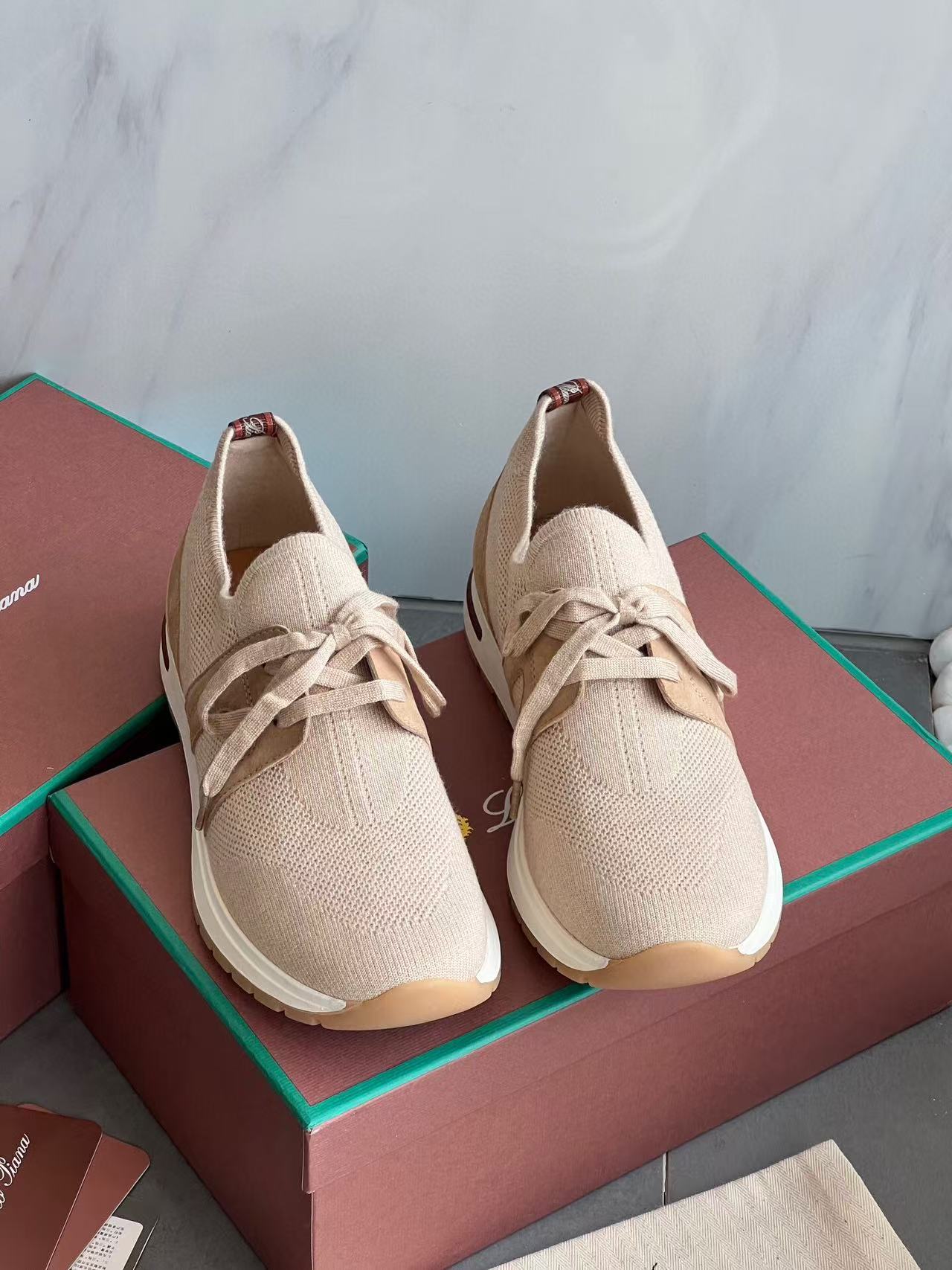LP Lady Flexy Walk Sneaker Light Brown Wool Leather