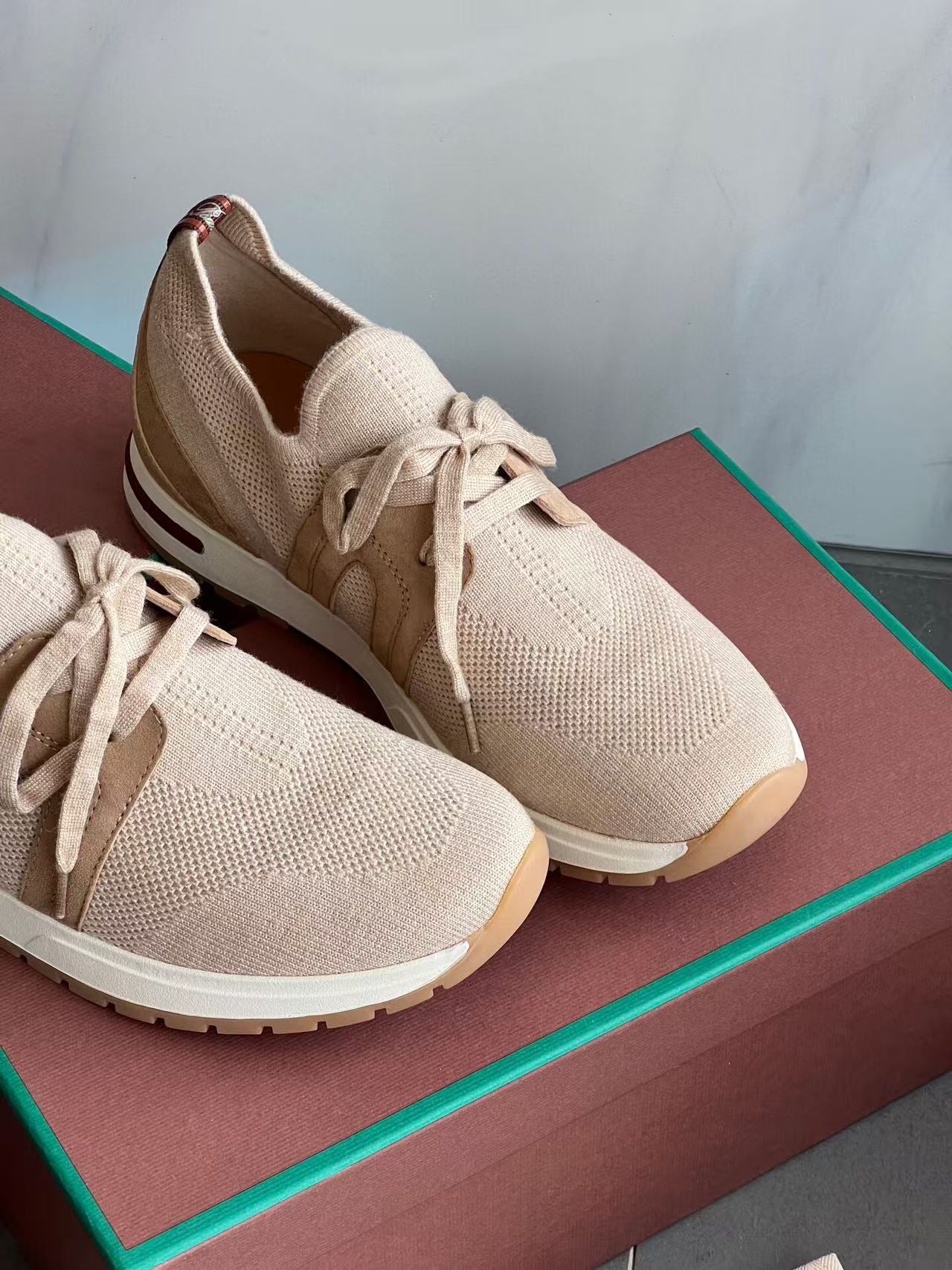 LP Lady Flexy Walk Sneaker Light Brown Wool Leather