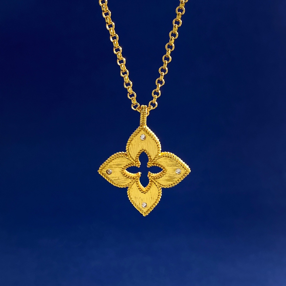 Roberto Coin Petite Venetian Princess Diamond Gold Necklace