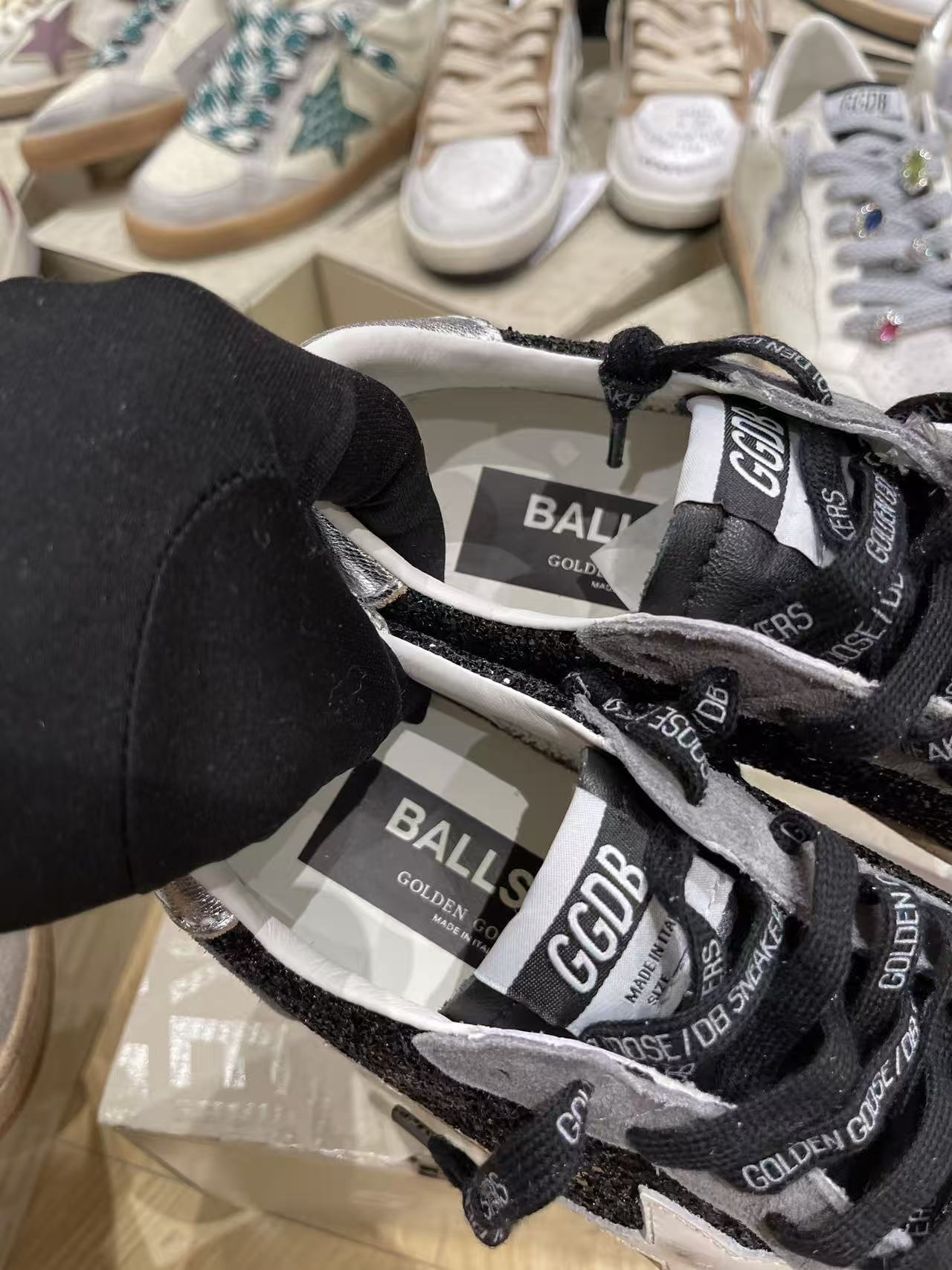 Golden Goose 2026 Ball Star Sneaker Black Grey Glitter Suede