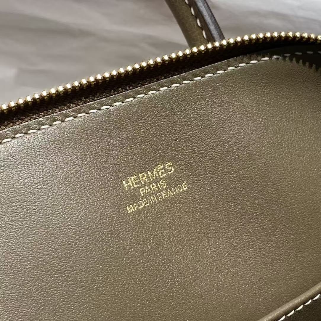 HM Bolide Mini 18cm Etoupe Togo Leather Gold Hardware