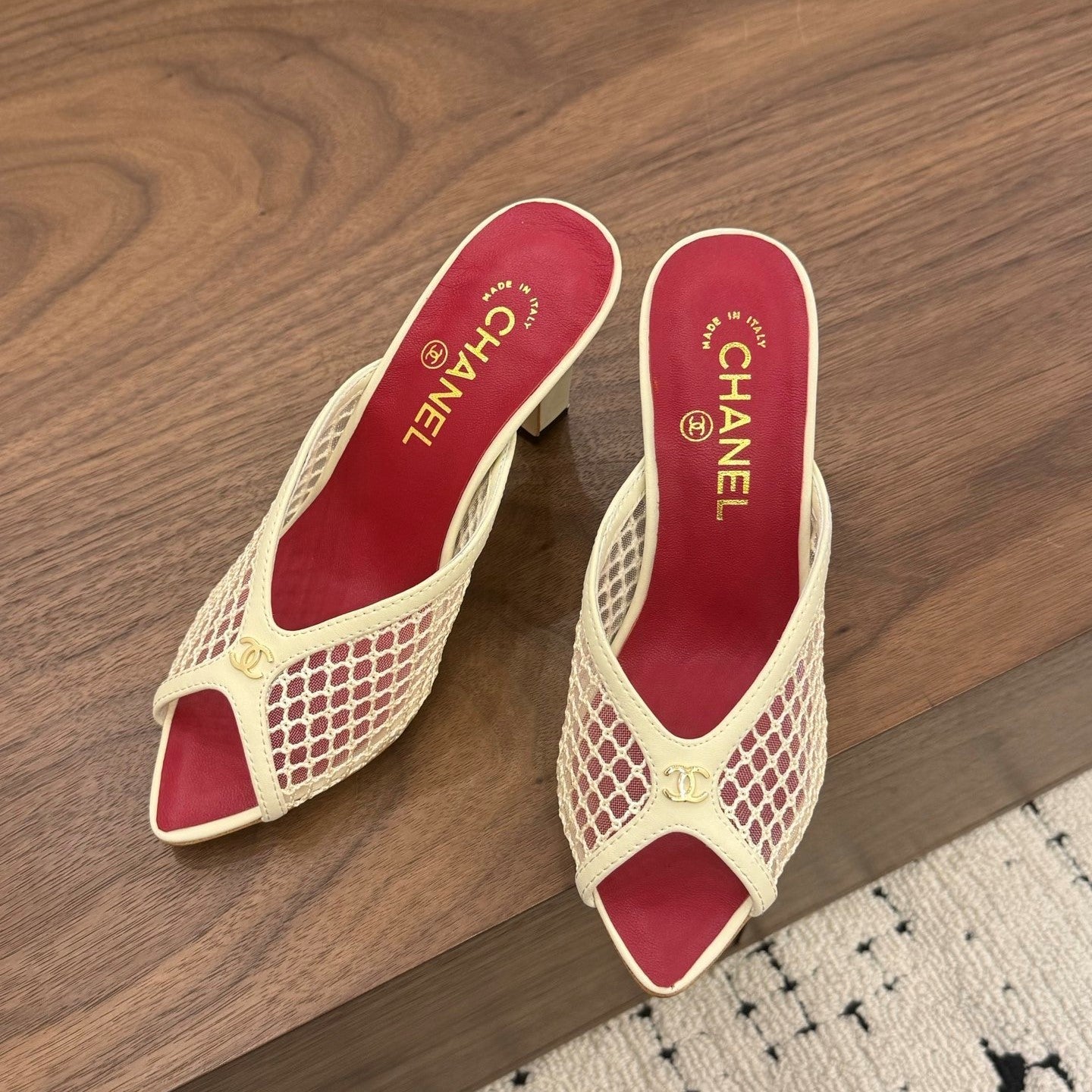 CC Coco Beach 26s Mules Light Beige Cotton Lambskin