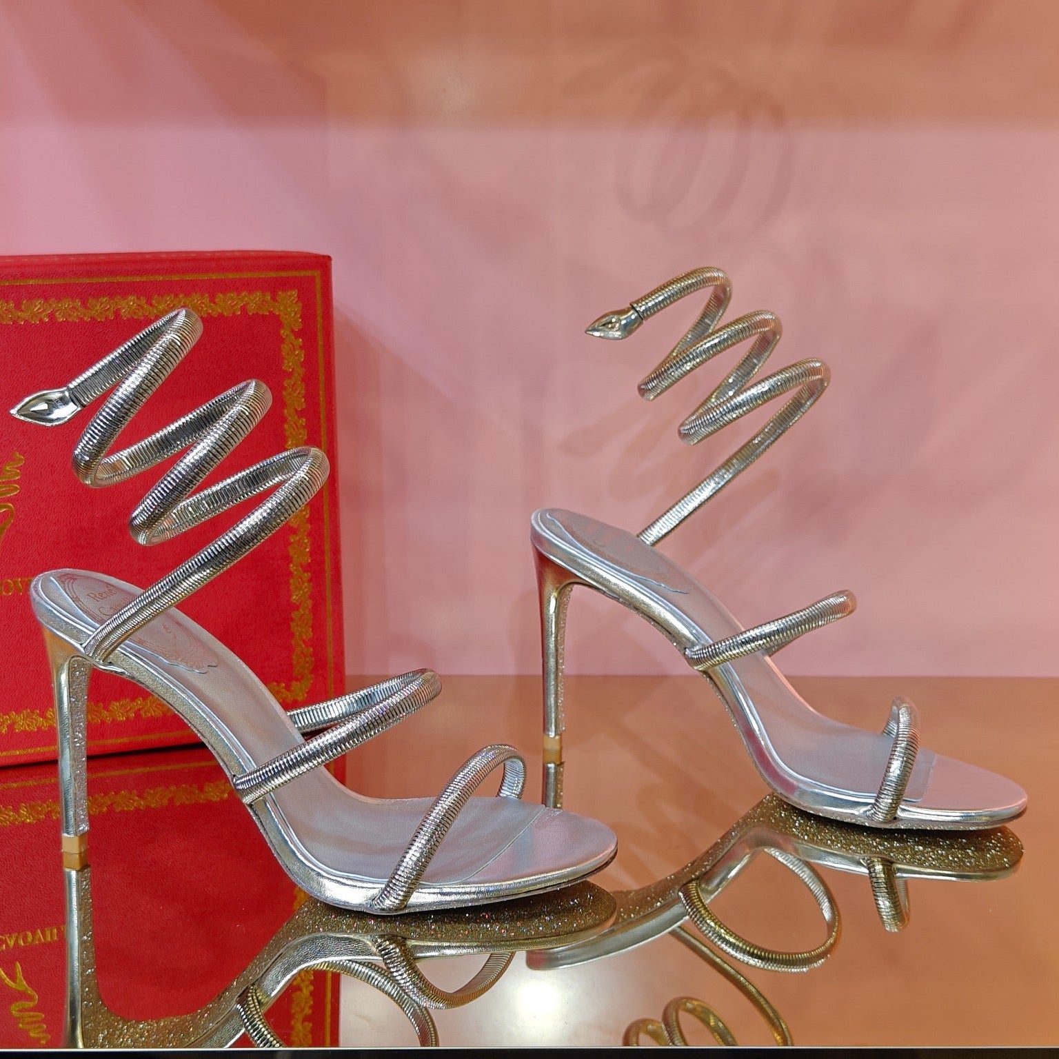 Cleo Crystal Silver Sandal 10.5cm Sliver Leather