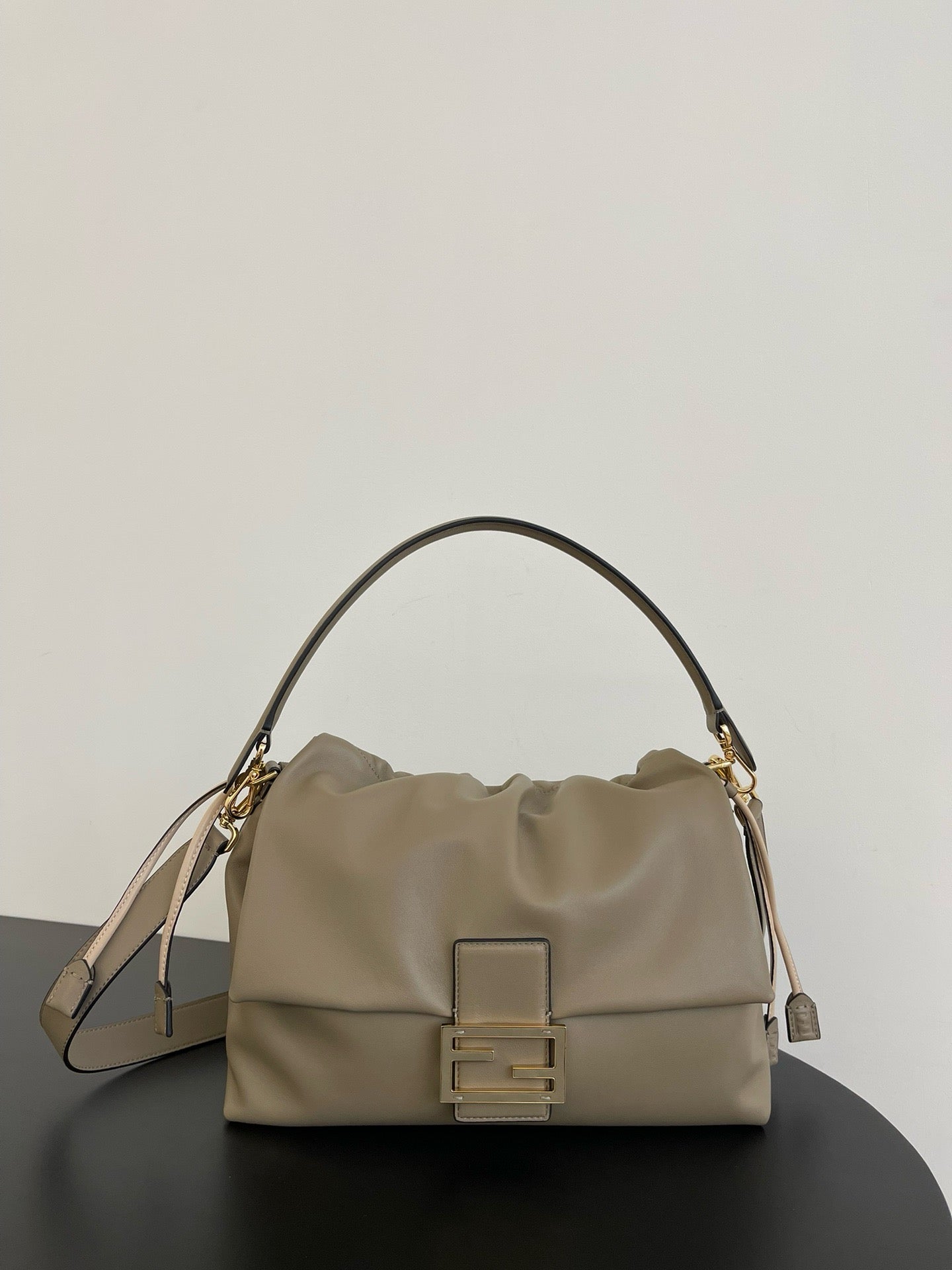 FF Mamma Baguette Bag Large 31cm in Grey Lambskin