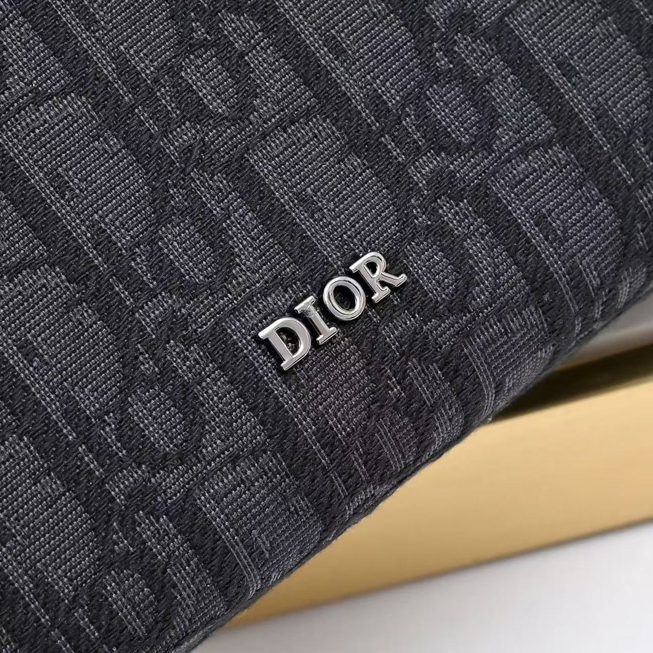 CD A5 Triangle Pouch Black Oblique Jacquard Cotton
