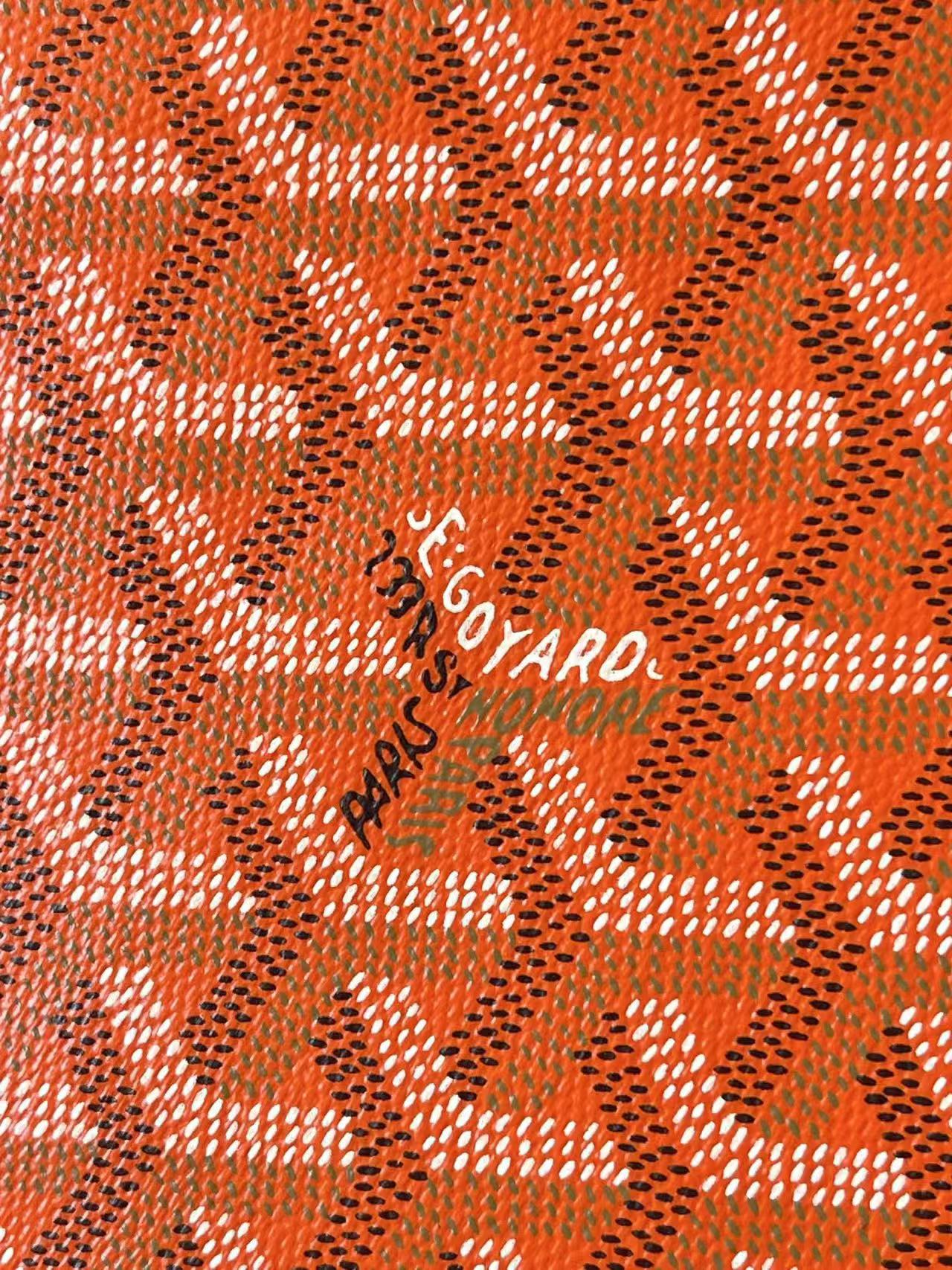 BV 26s Senat MM Clutch Orange Goyardine Pattern Canvas