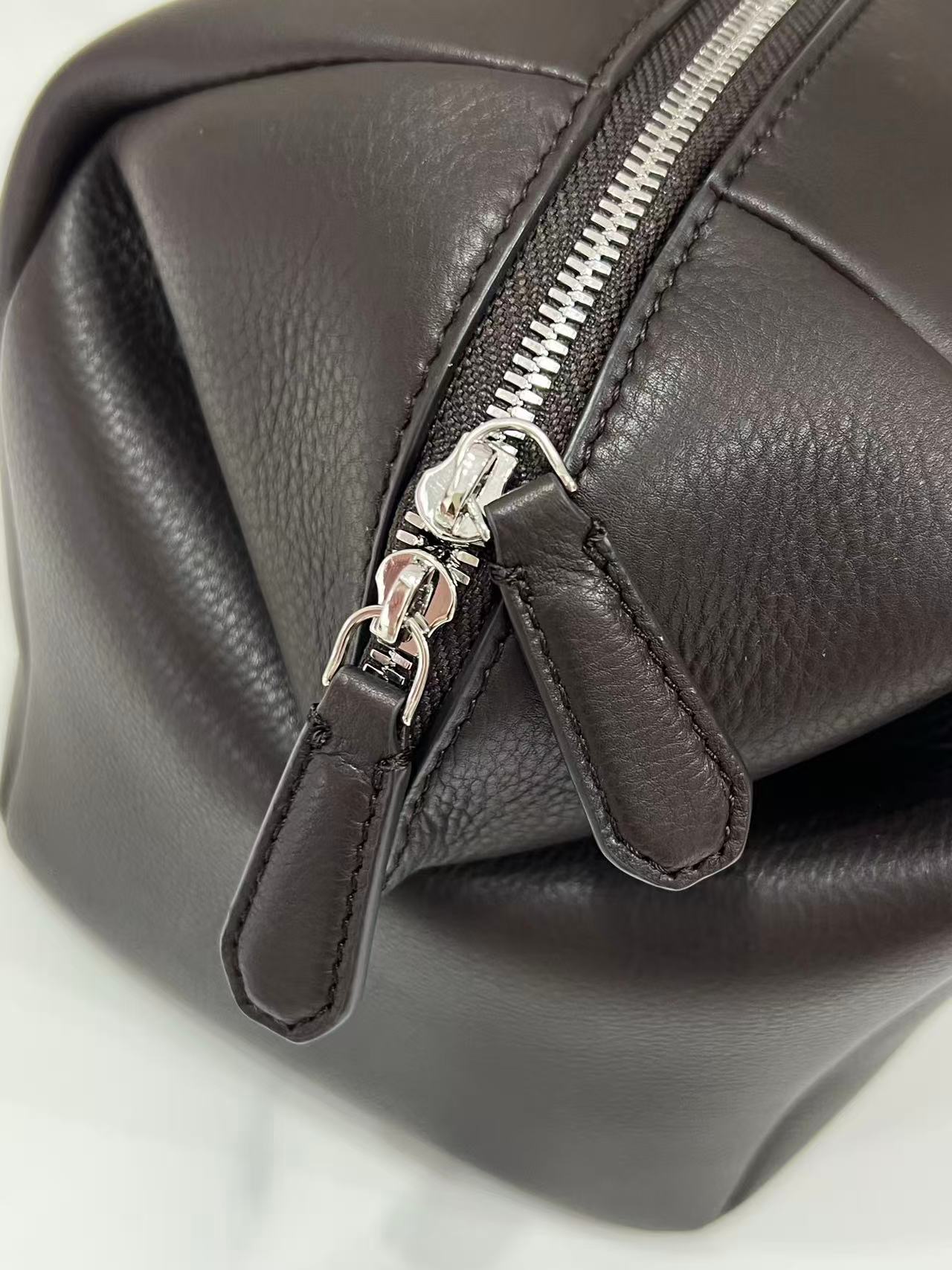 The Row Bowling Bag Dark Brown Faye Leather