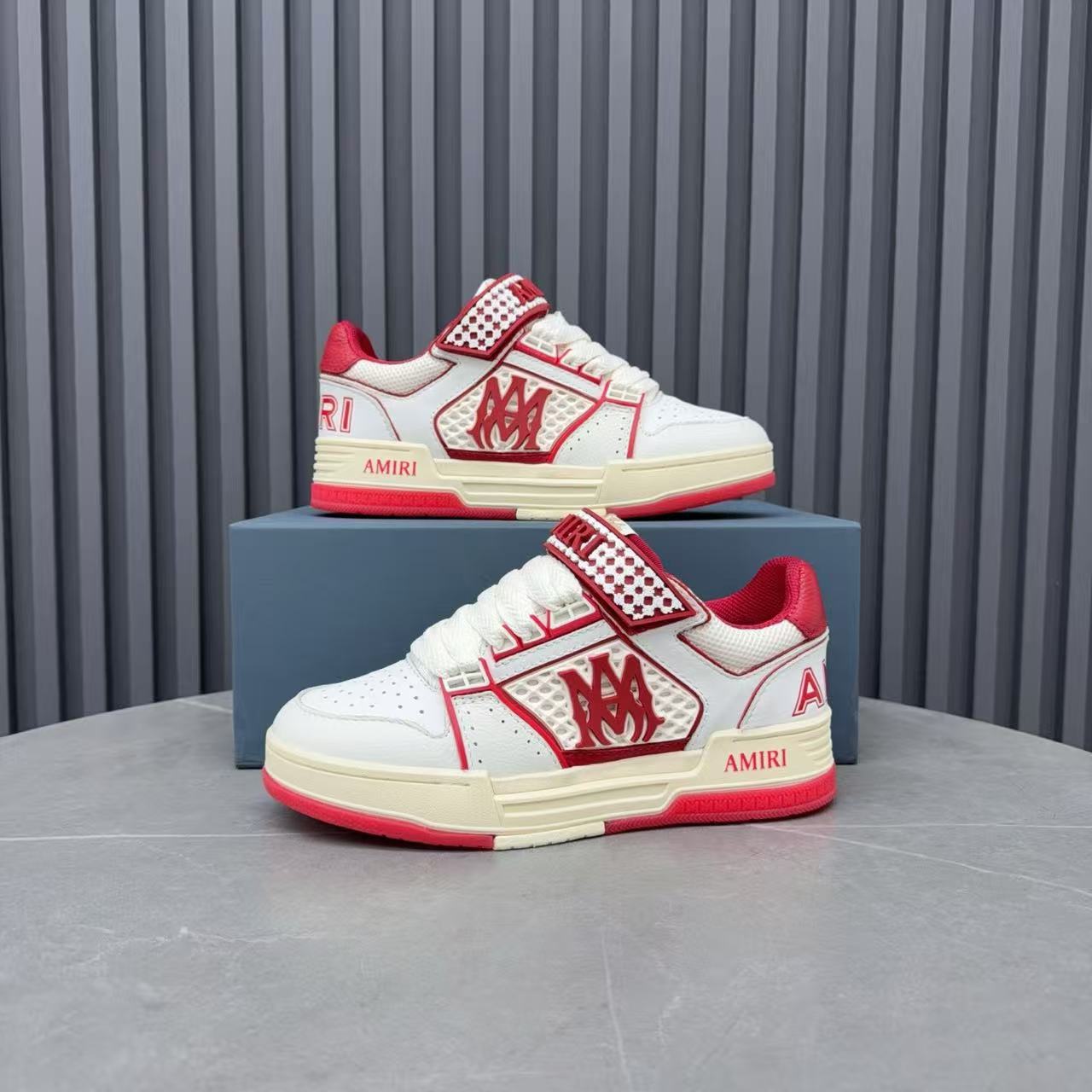 Amiri 26s MA Skyline Sneakers Red Cowhide Mesh