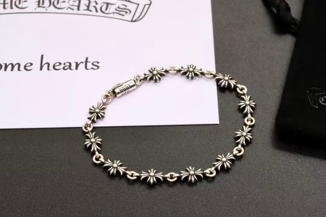 Chrome Hearts Silver Tiny E CH Plus Bracelet