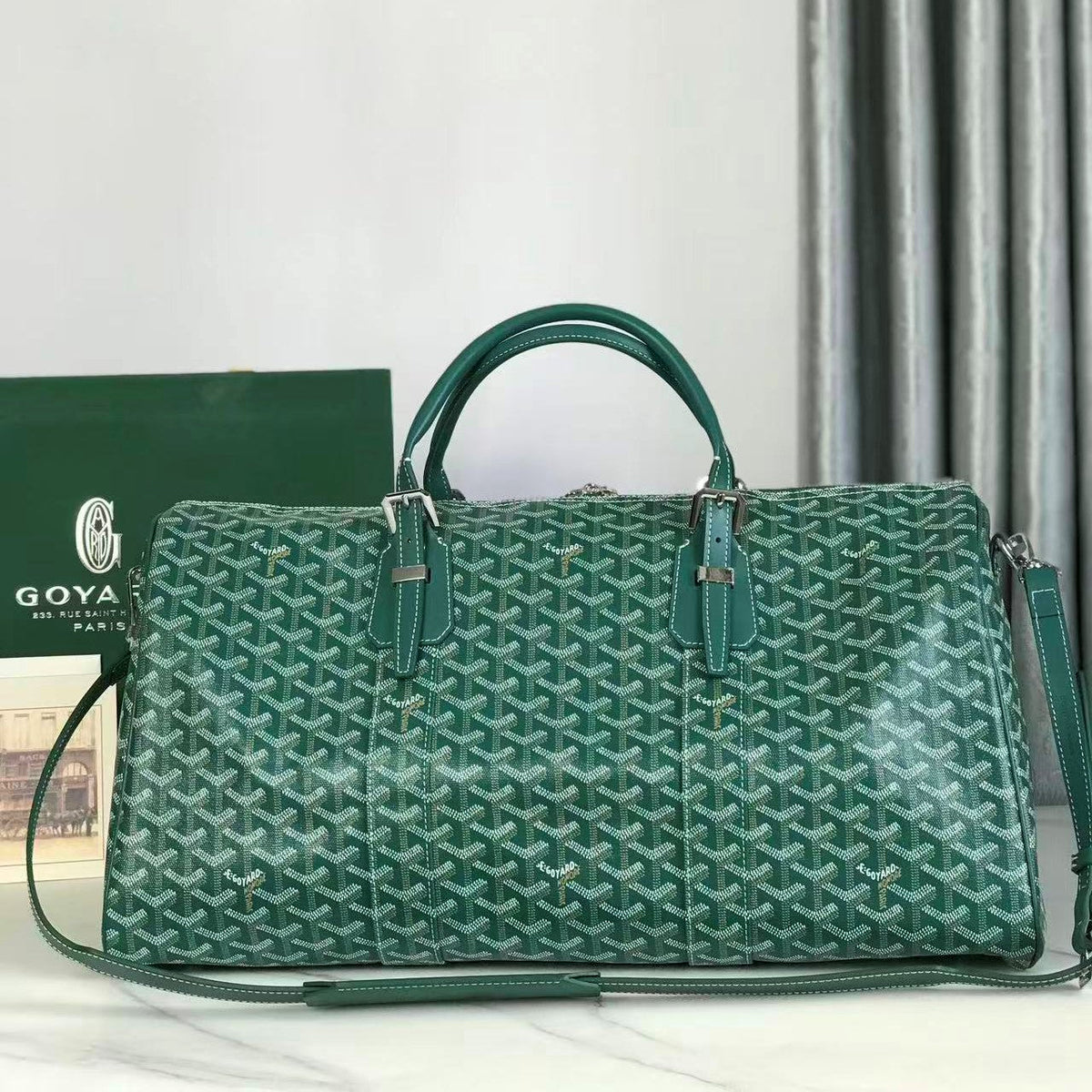 Goyard 26s Boeing Duffle Bag Green Canvas