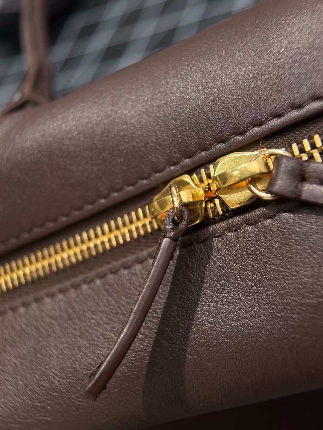 CC Maxi Bowling Bag 35cm Dark Brown Leather Best Version
