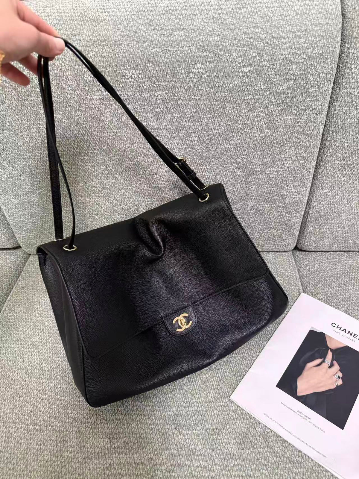 Chanel 2026 Maxi Flap Bag 38.5cm Black Calfskin GHW