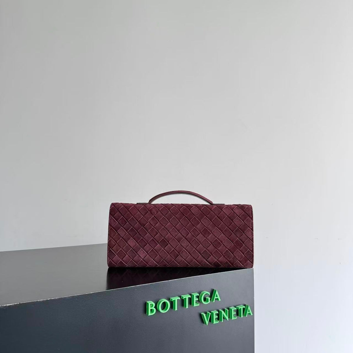 BV 26s Andiamo Long Clutch 31cm Deep Mahogany Suede 741511