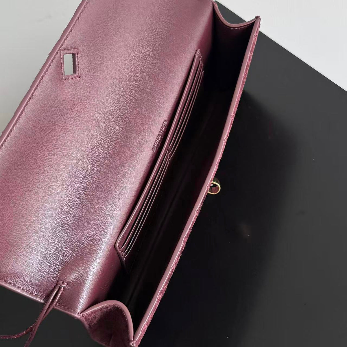 BV 26s Andiamo Long Clutch 31cm Deep Mahogany Suede 741511