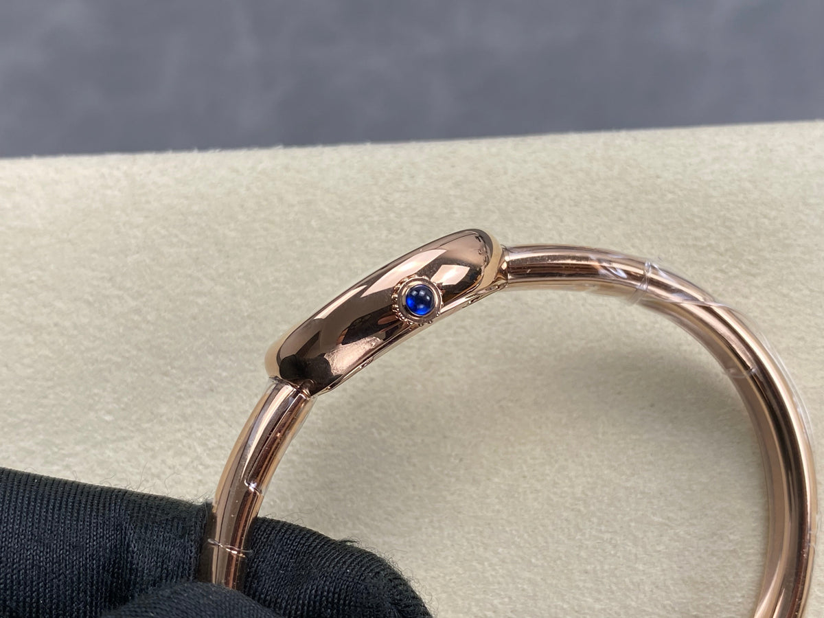 Cartier Baignoire Mini 18.5mm Pink Gold Clous de Paris Dial