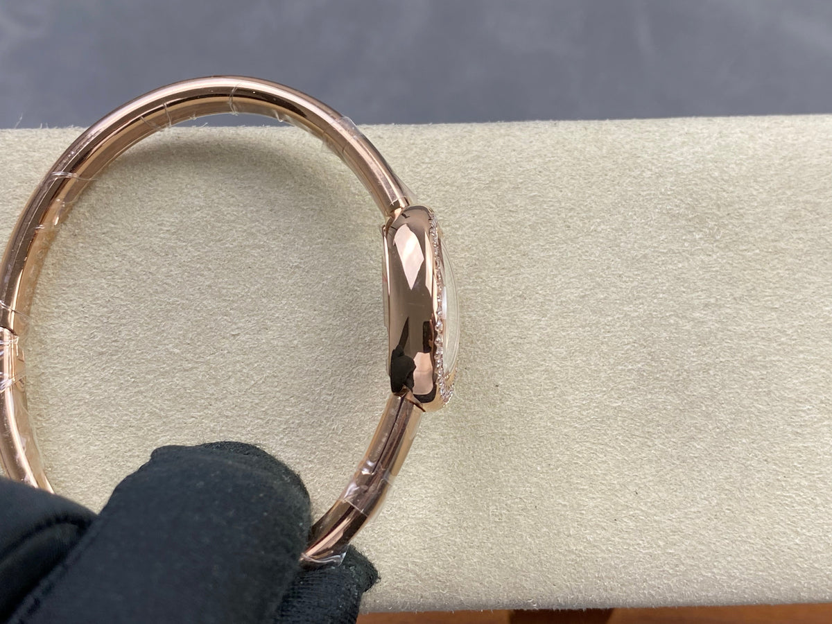 Cartier Baignoire Diamond Mini 18.5mm Pink Gold Clous de Paris Dial