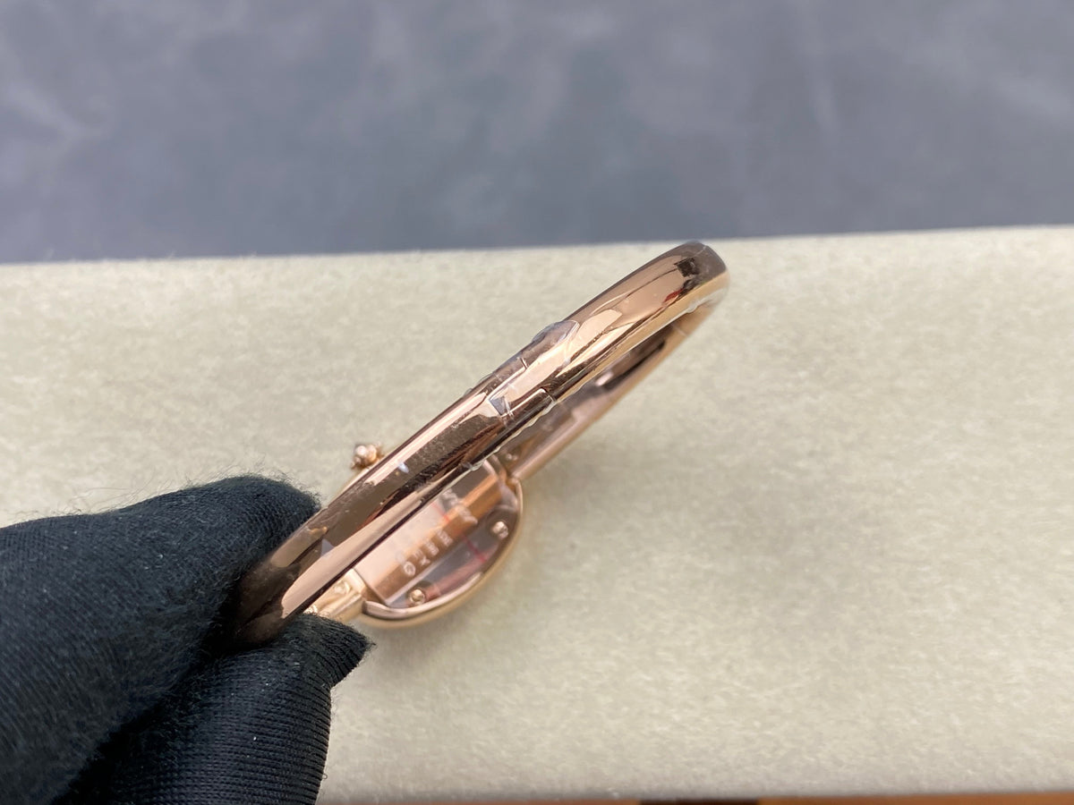 Cartier Baignoire Diamond Mini 18.5mm Pink Gold Clous de Paris Dial