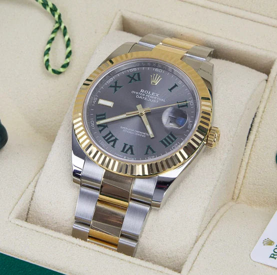 Rolex Datejust 41mm Wimbledon Roman Dial Oyster