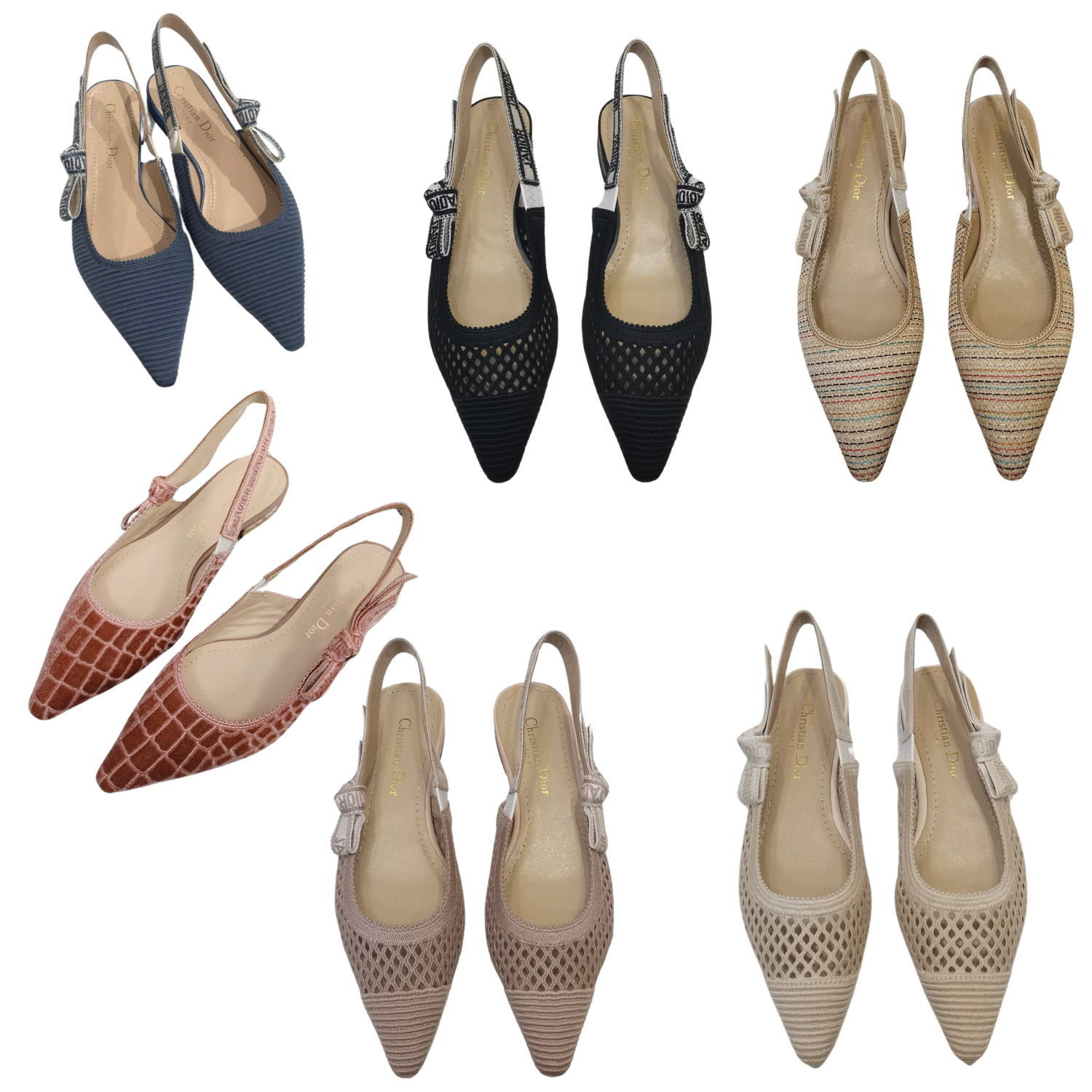 CD 25 J'Adior Slingback Flat Mesh and Fabric 237886
