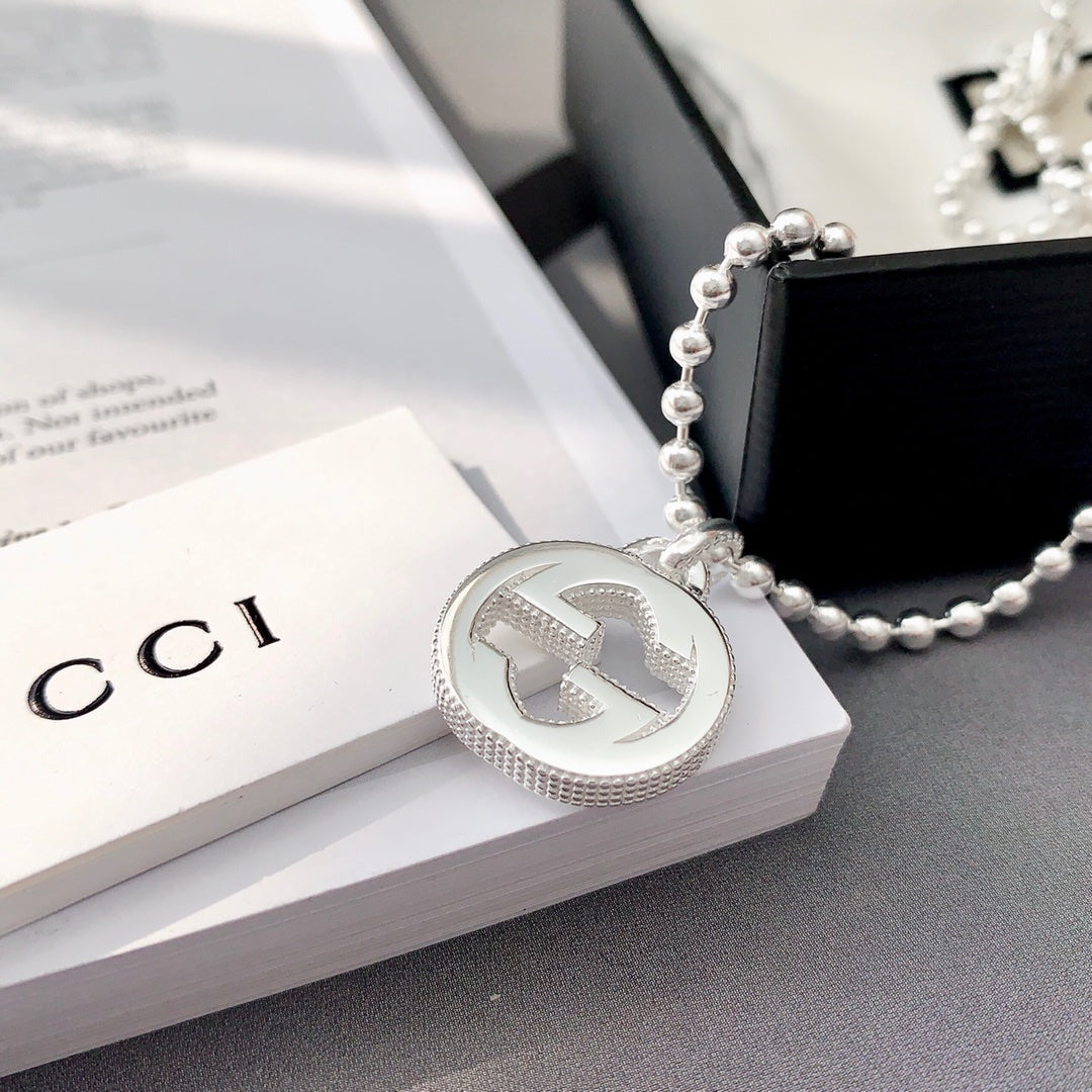 INTERLOCKING NECKLACE G PENDANT STERLING SILVER