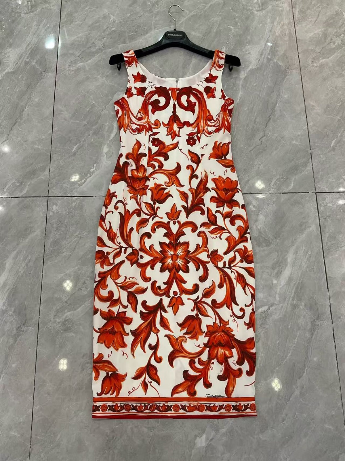 Dolcegabbana Majolica-Print Charmeuse Dress