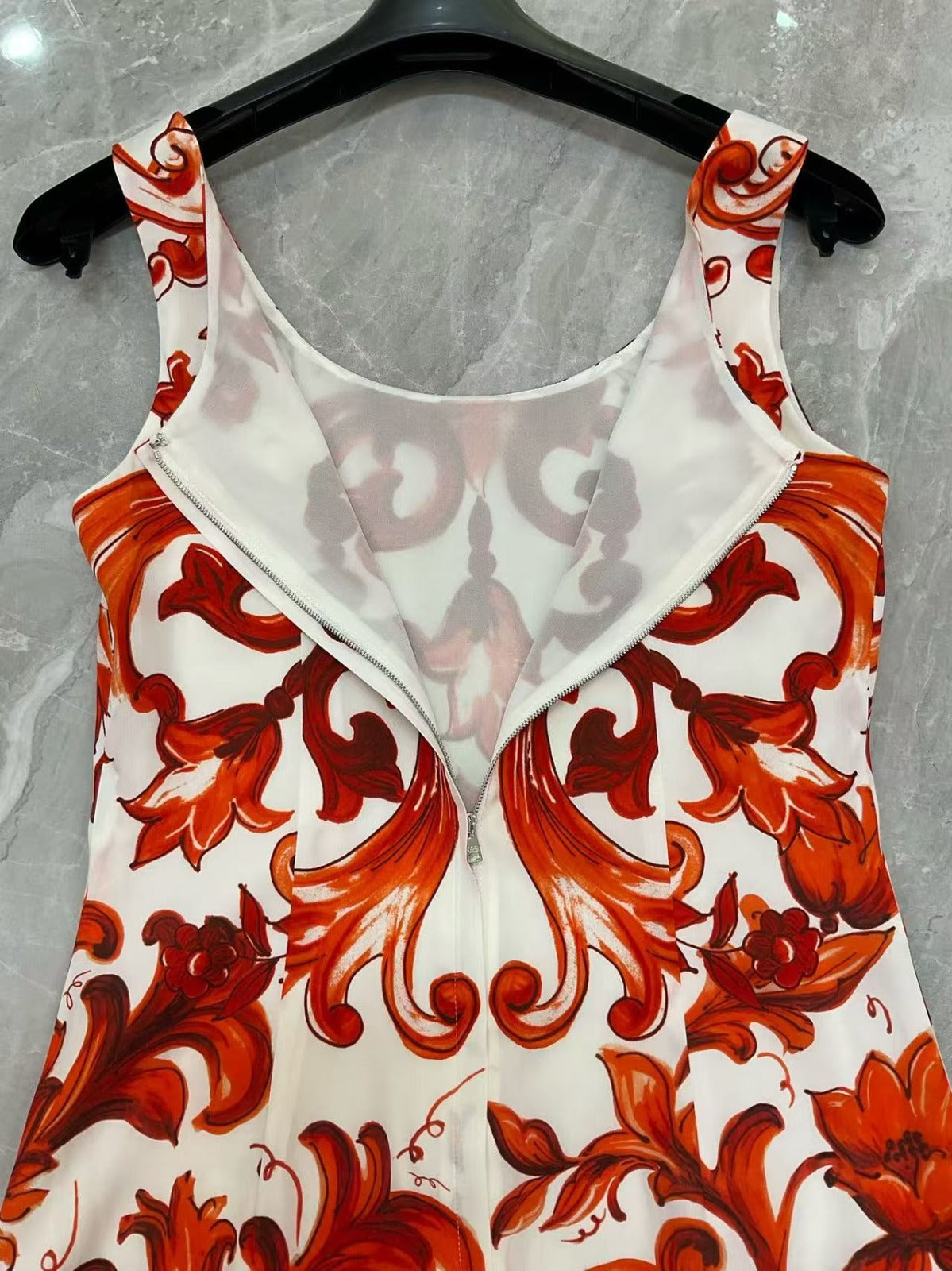 Dolcegabbana Majolica-Print Charmeuse Dress