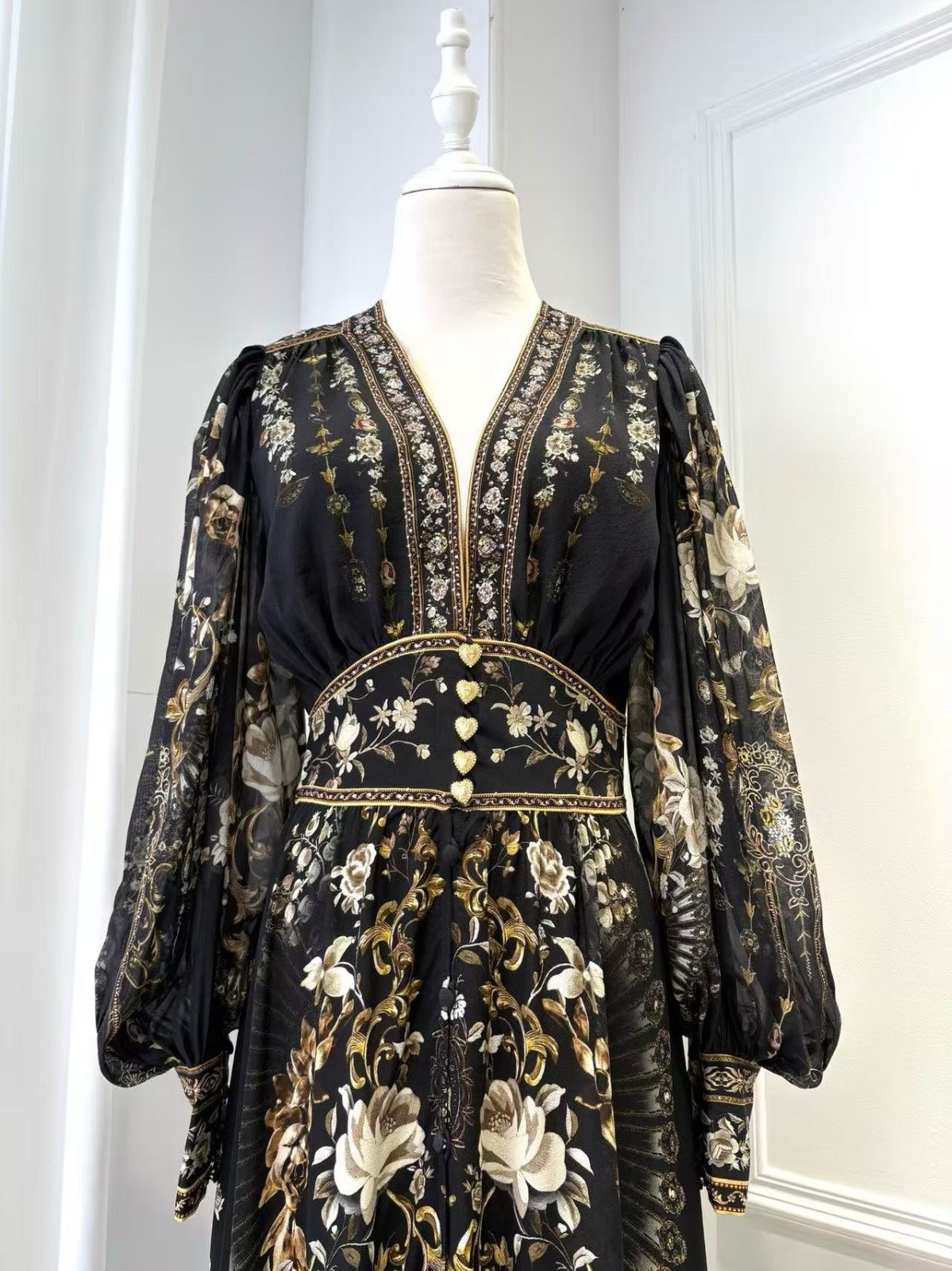 Flamenco Folklore Tiered Dress With Neck Frill