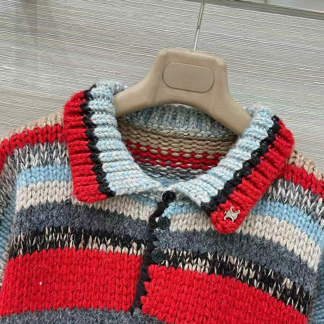 Celine Polo Sweater In Mouline Alpaca And Wool