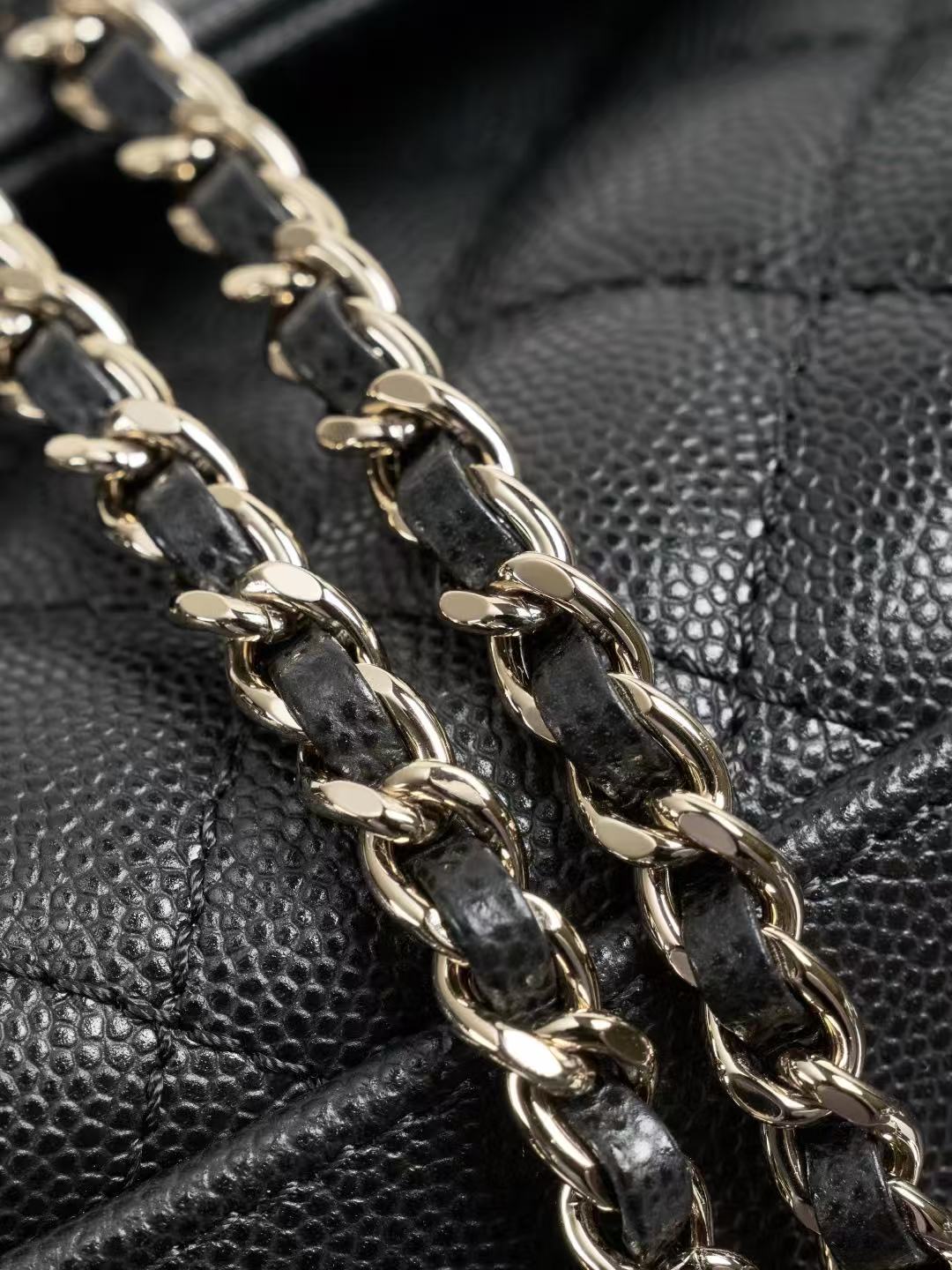 CC 26s Maxi Flap Small Bag With Top Handle Black Caviar